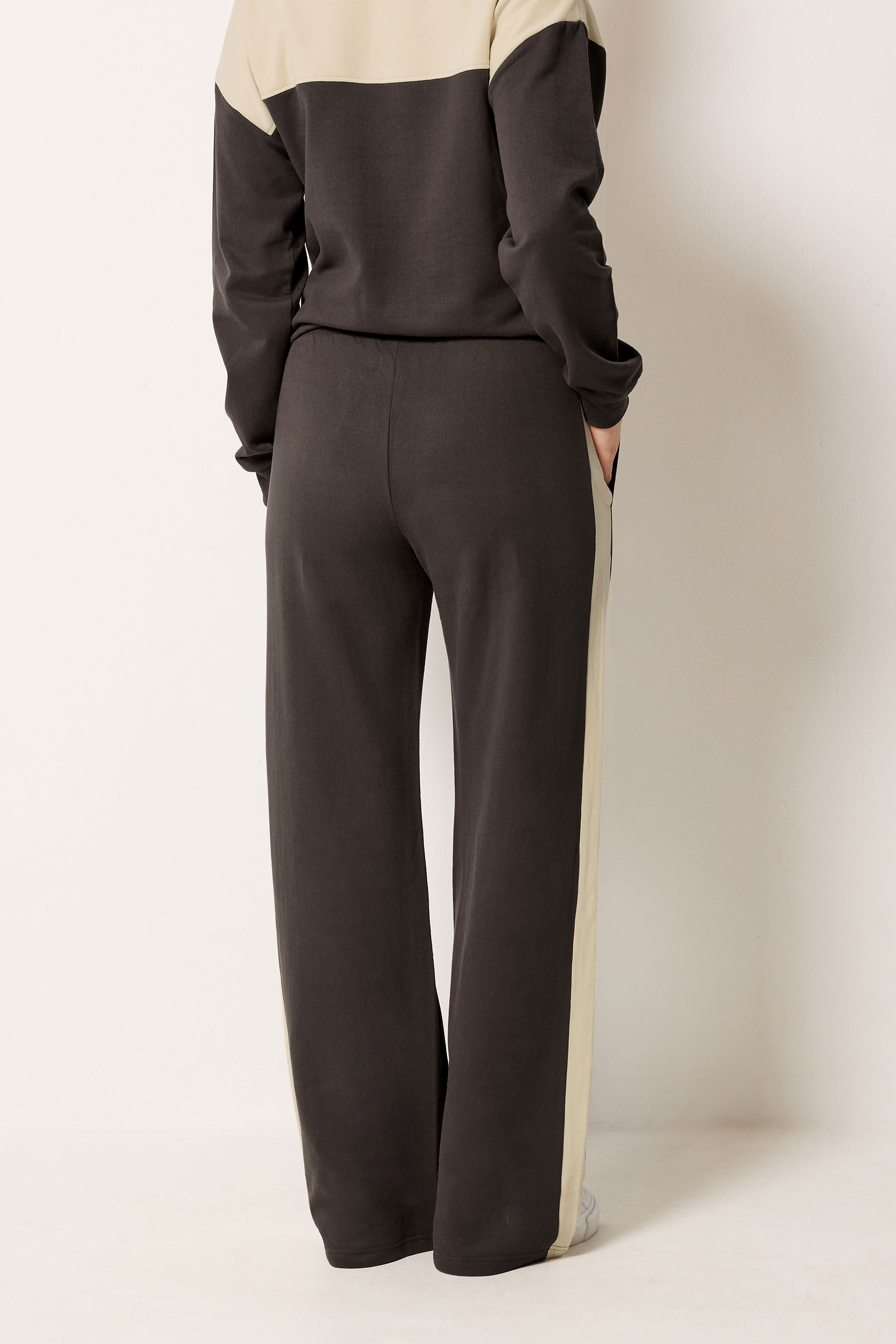 LTS Tall Women's Chocolate Brown Side Stripe Wide Leg Joggers | Long Tall Sally 2