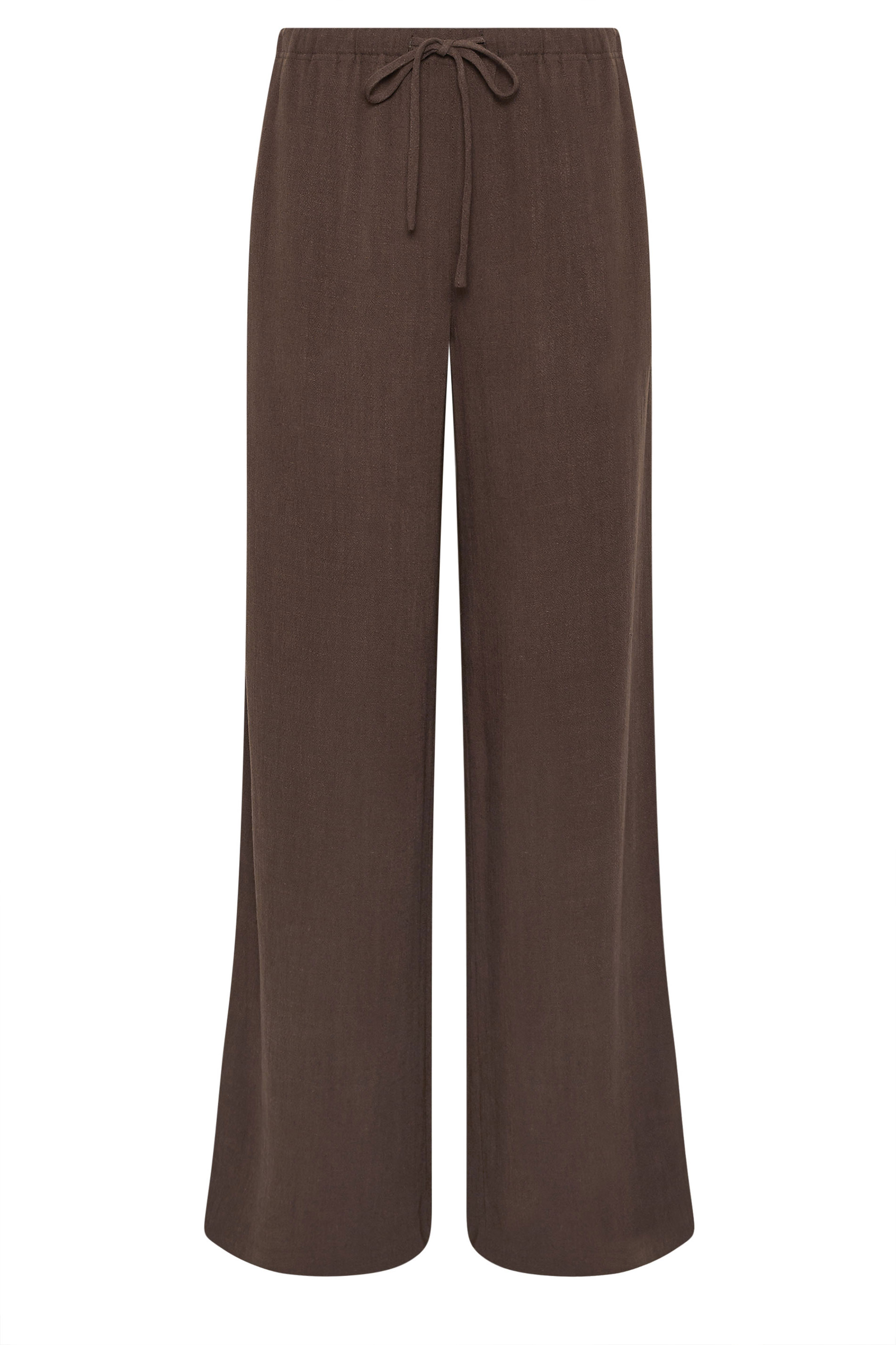LTS Tall Women's Chocolate Brown Wide Leg Linen Trousers | Long Tall Sally 6