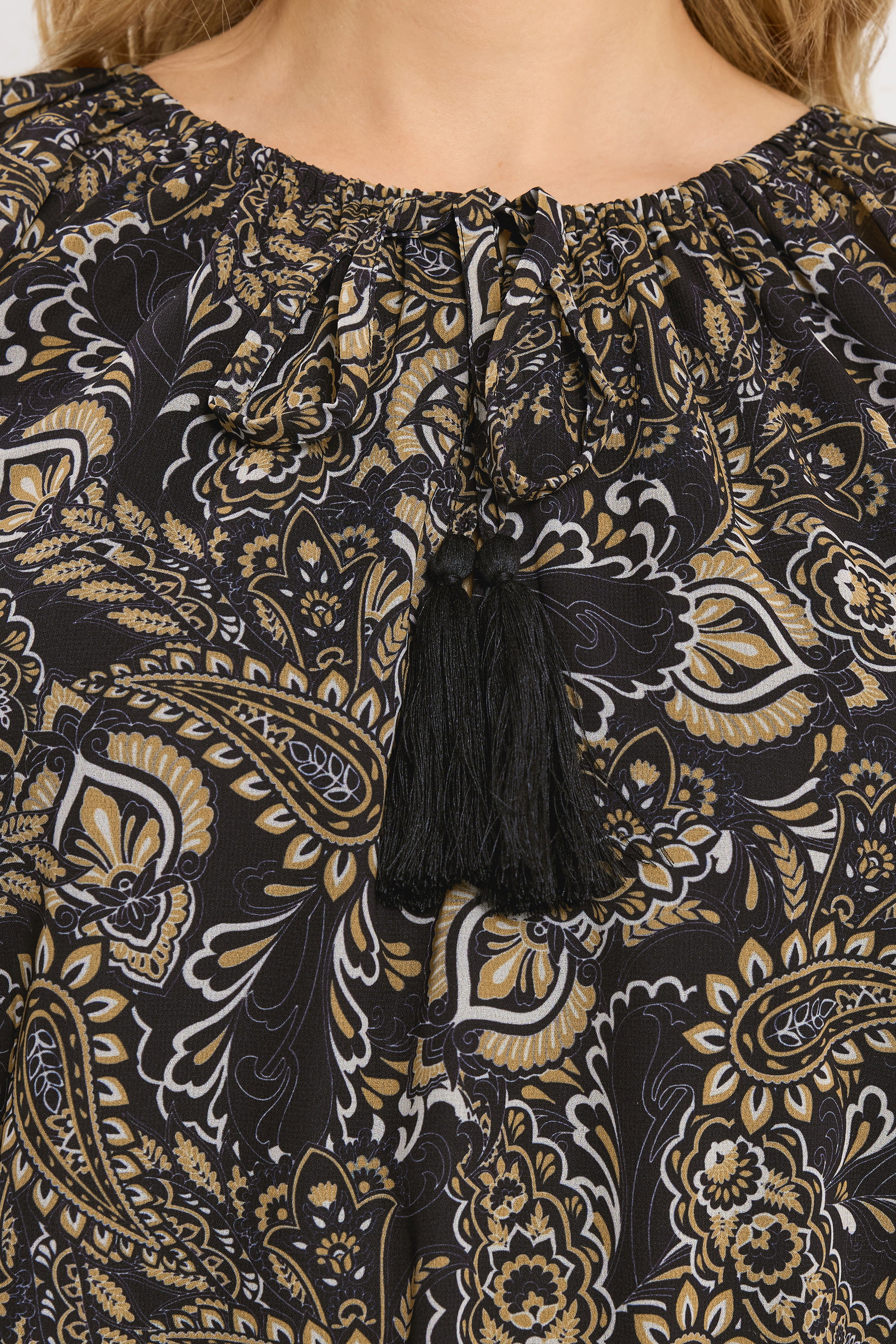 LTS Tall Women's Black Paisley Chiffon Blouse | Long Tall Sally 4