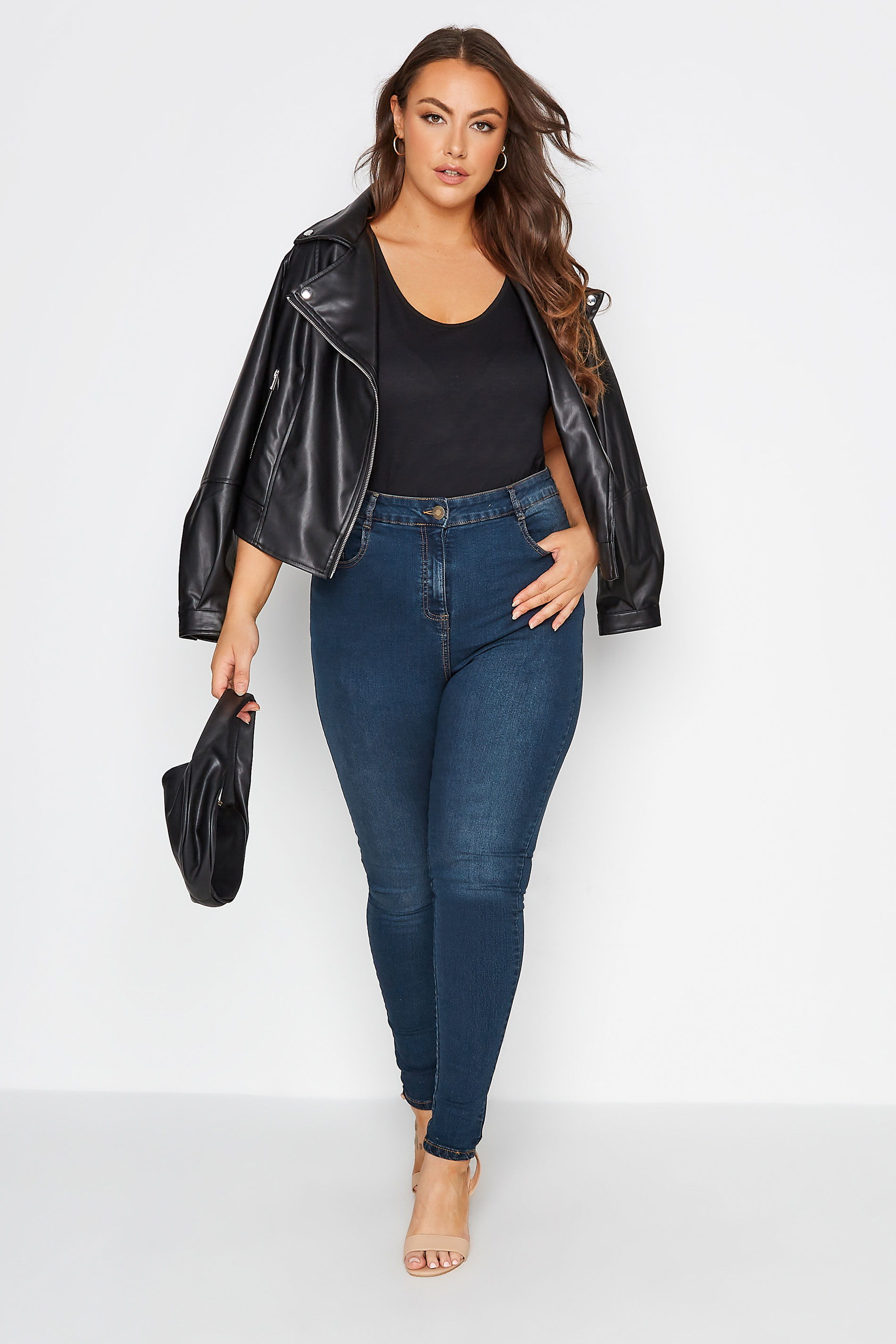 Plus Size Blue Skinny Stretch Jeans Yours Clothing