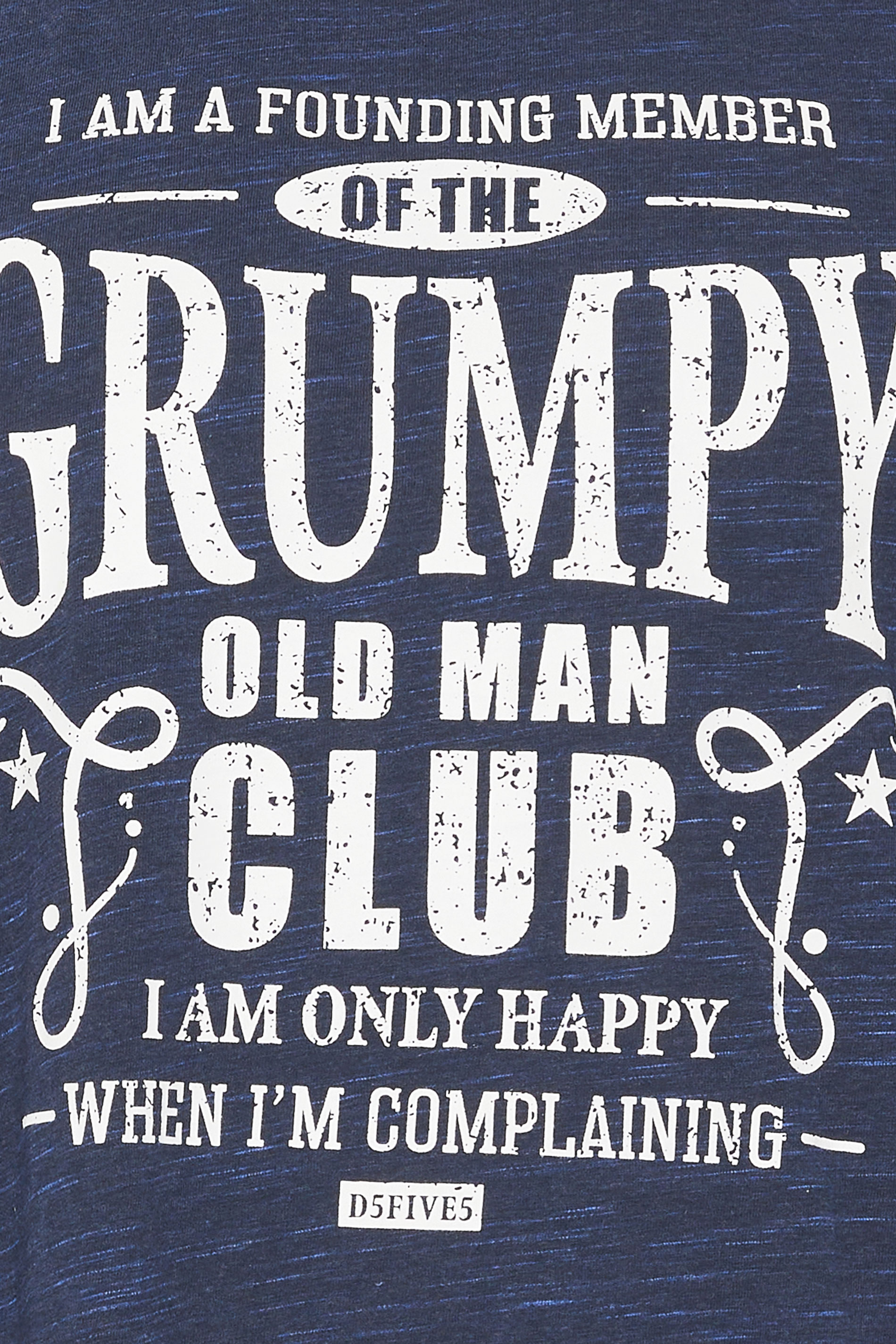 D555 Big & Tall Navy Blue 'Grumpy Man' Graphic T-Shirt | BadRhino 5