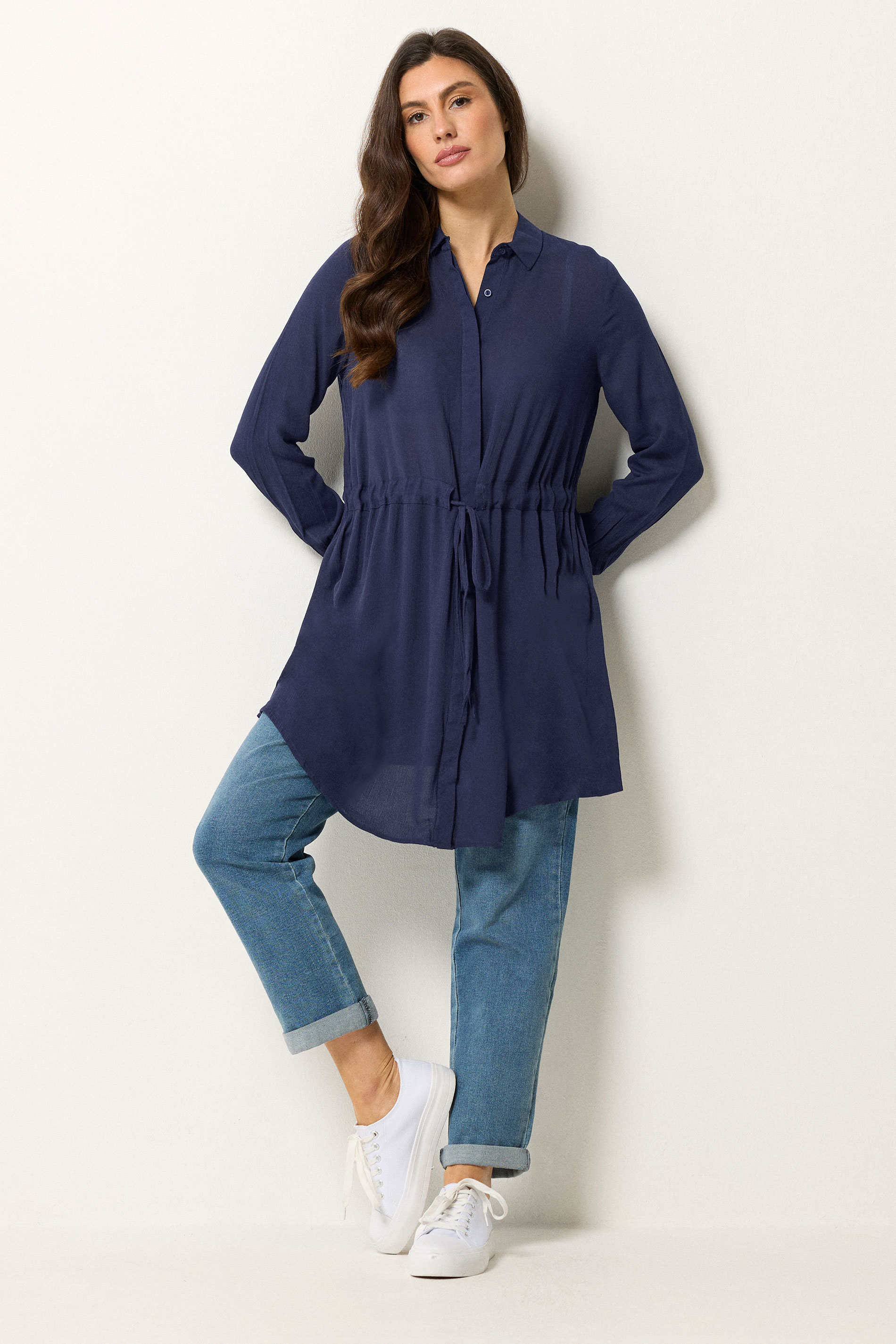 M&Co Navy Blue Tunic Shirt Dress | M&Co 1