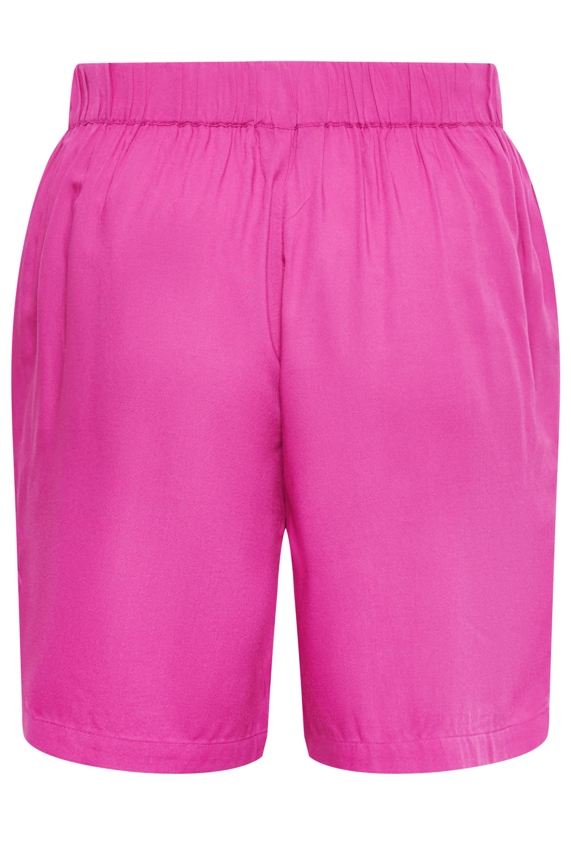 YOURS Curve Plus Size Bright Pink Woven Shorts | Yours Clothing