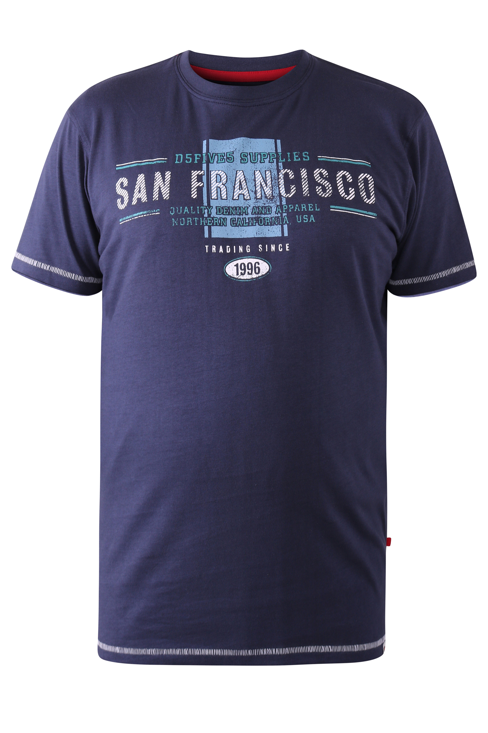 D555 Big & Tall Navy Blue San Francisco Printed T-Shirt | BadRhino 2
