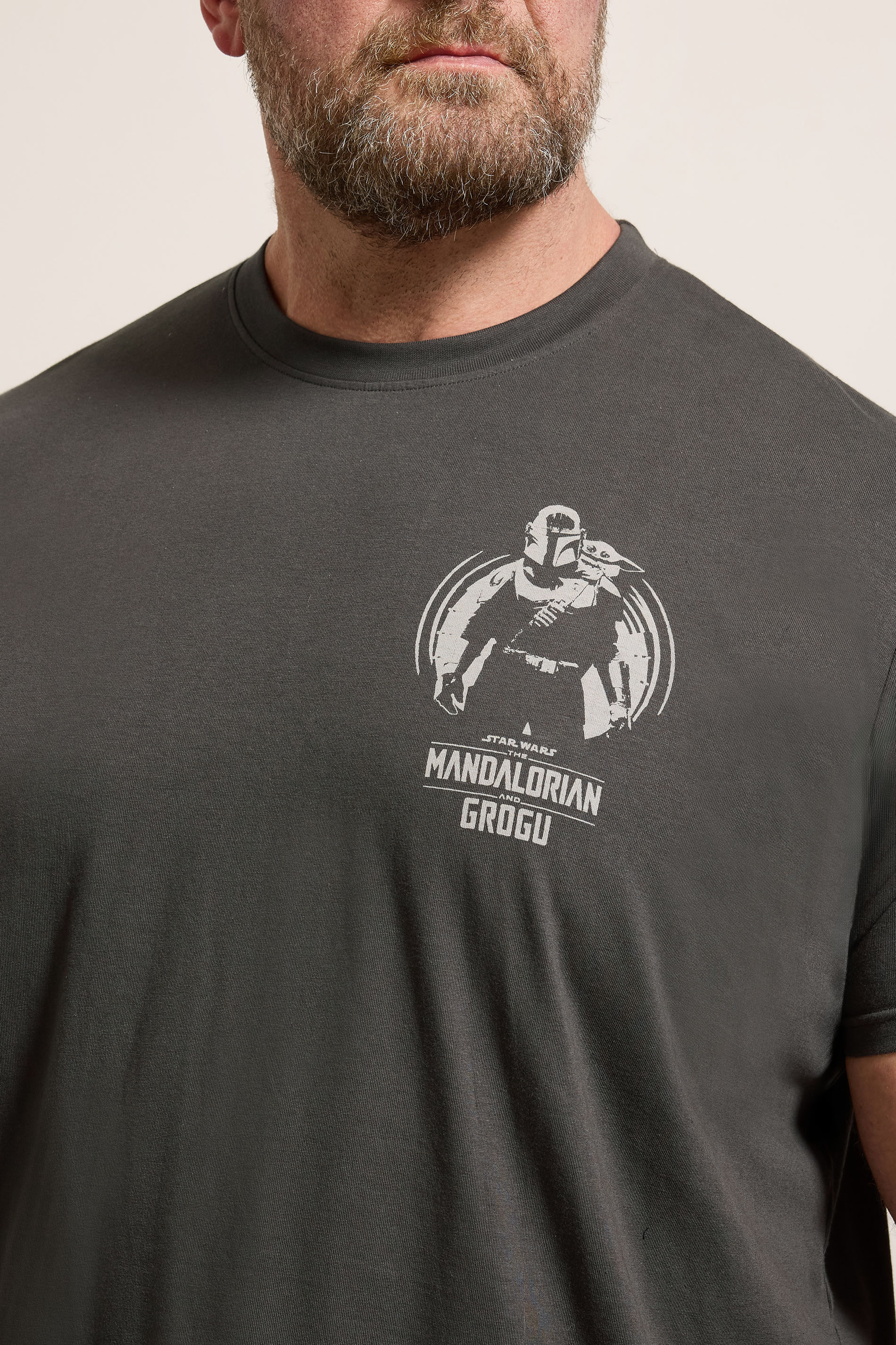 BadRhino Big & Tall Grey Mandalorian & Grogu Graphic T-Shirt | BadRhino 5