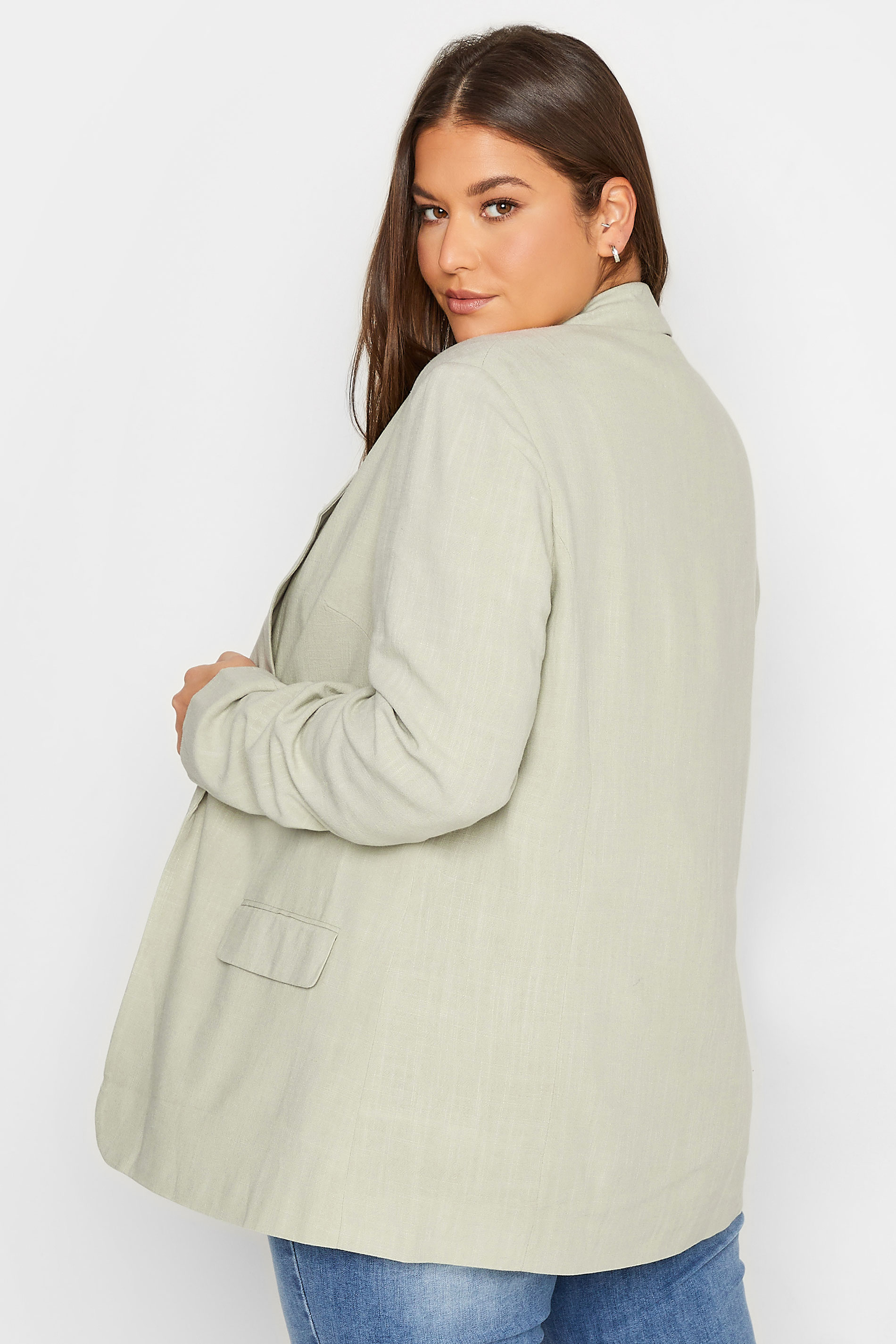 LTS Tall Women's Sage Green Linen Look Blazer | Long Tall Sally  3
