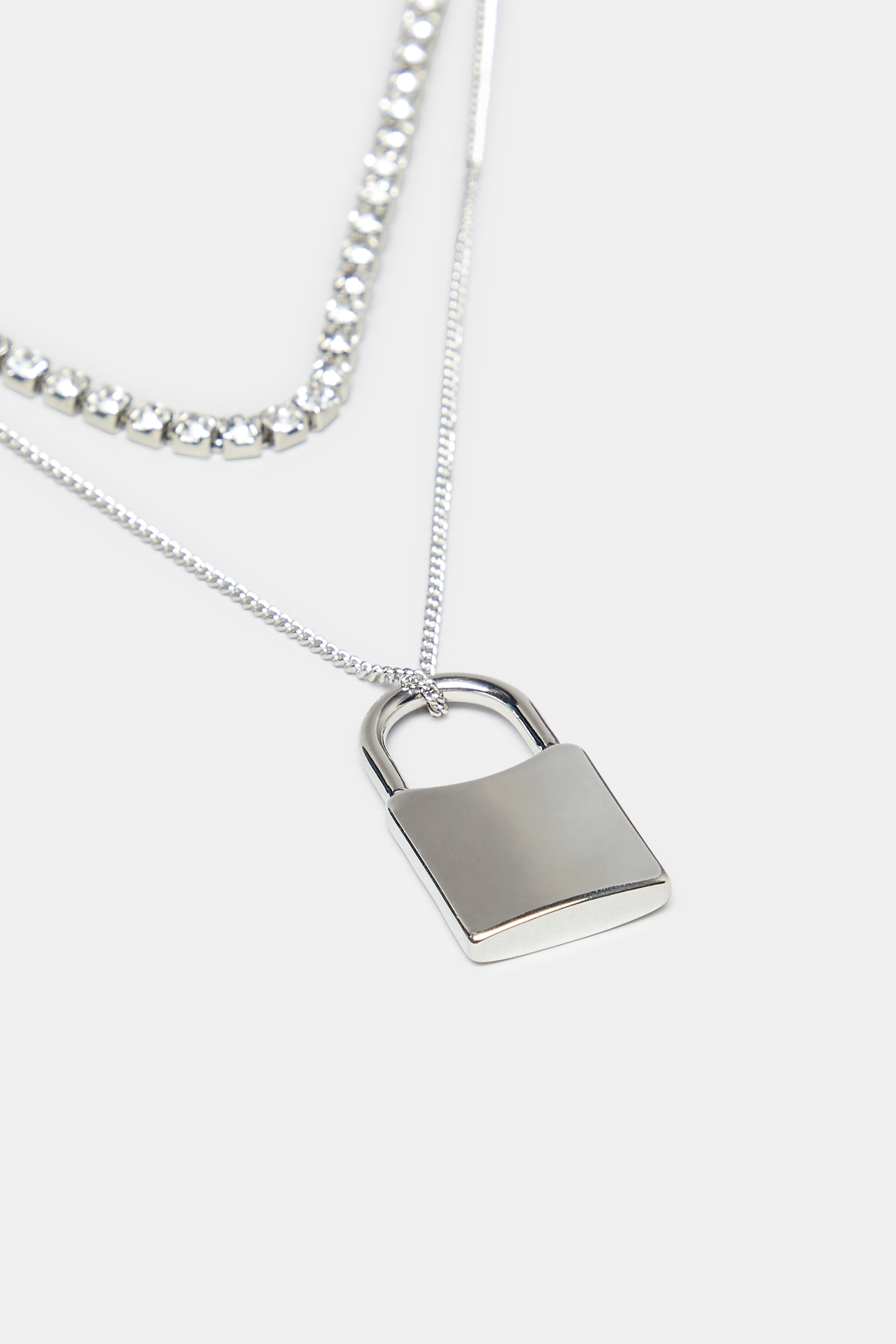 3 PACK Silver Padlock Charm Necklace | Yours Clothing 3