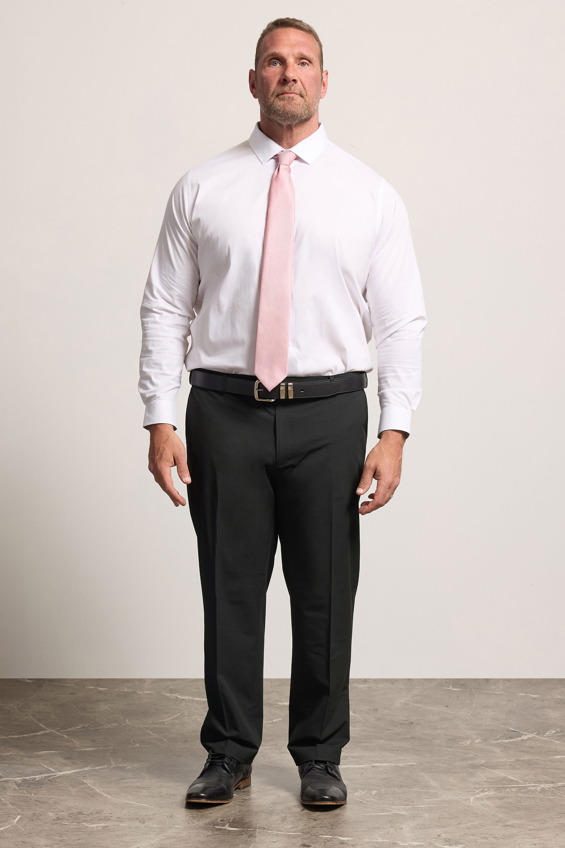 D555 Big & Tall Black Stretch Formal Trousers | BadRhino 1