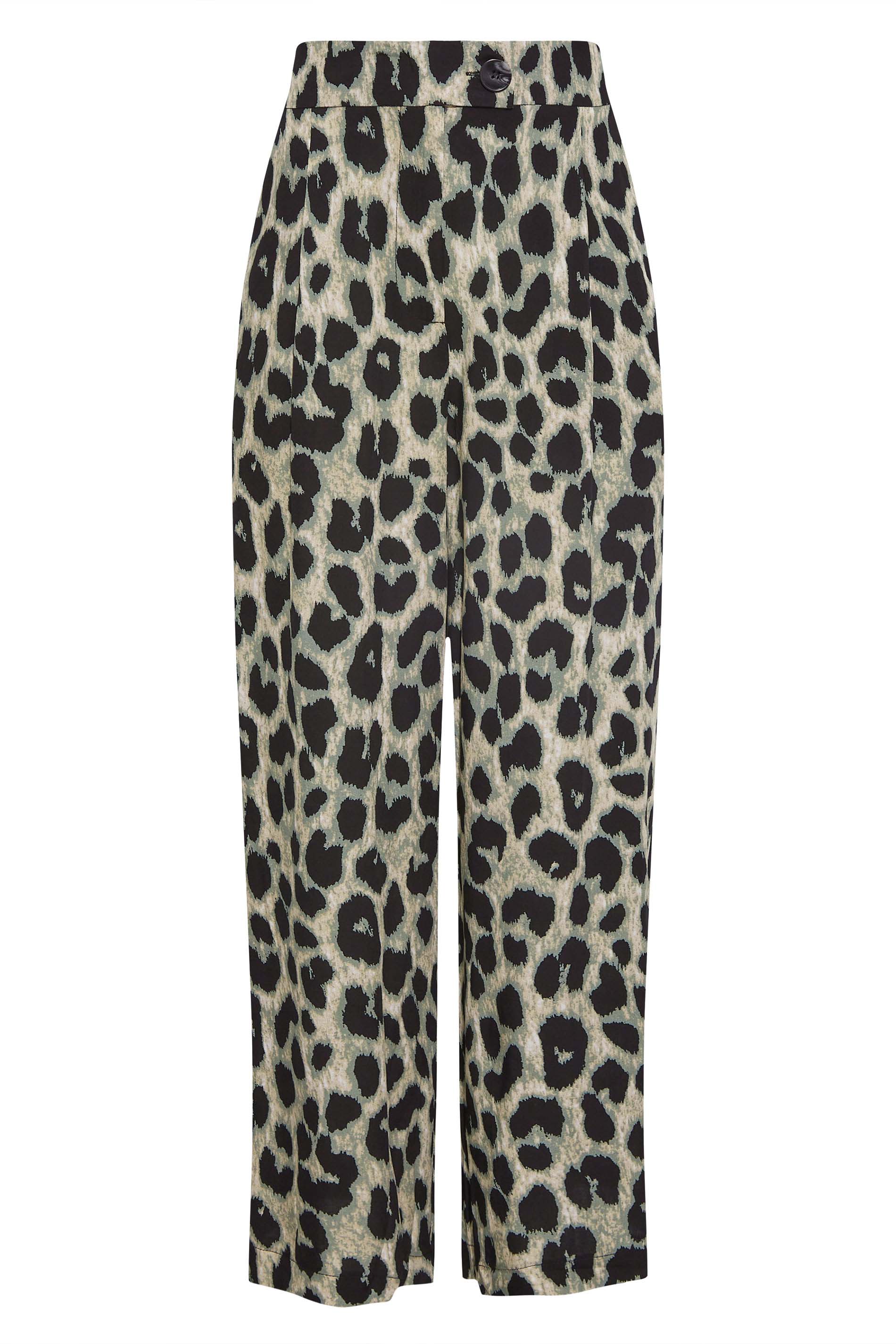 LTS Tall Women's Black Leopard Print Cropped Trousers | Long Tall Sally