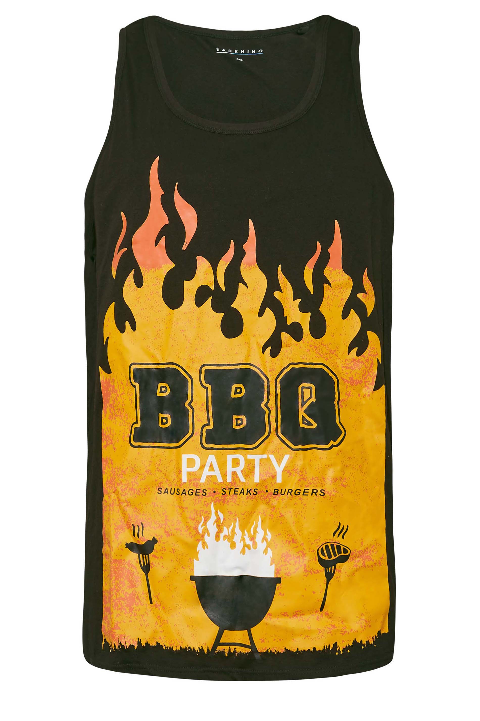 BadRhino Big & Tall Black BBQ Party Print Vest | BadRhino 3