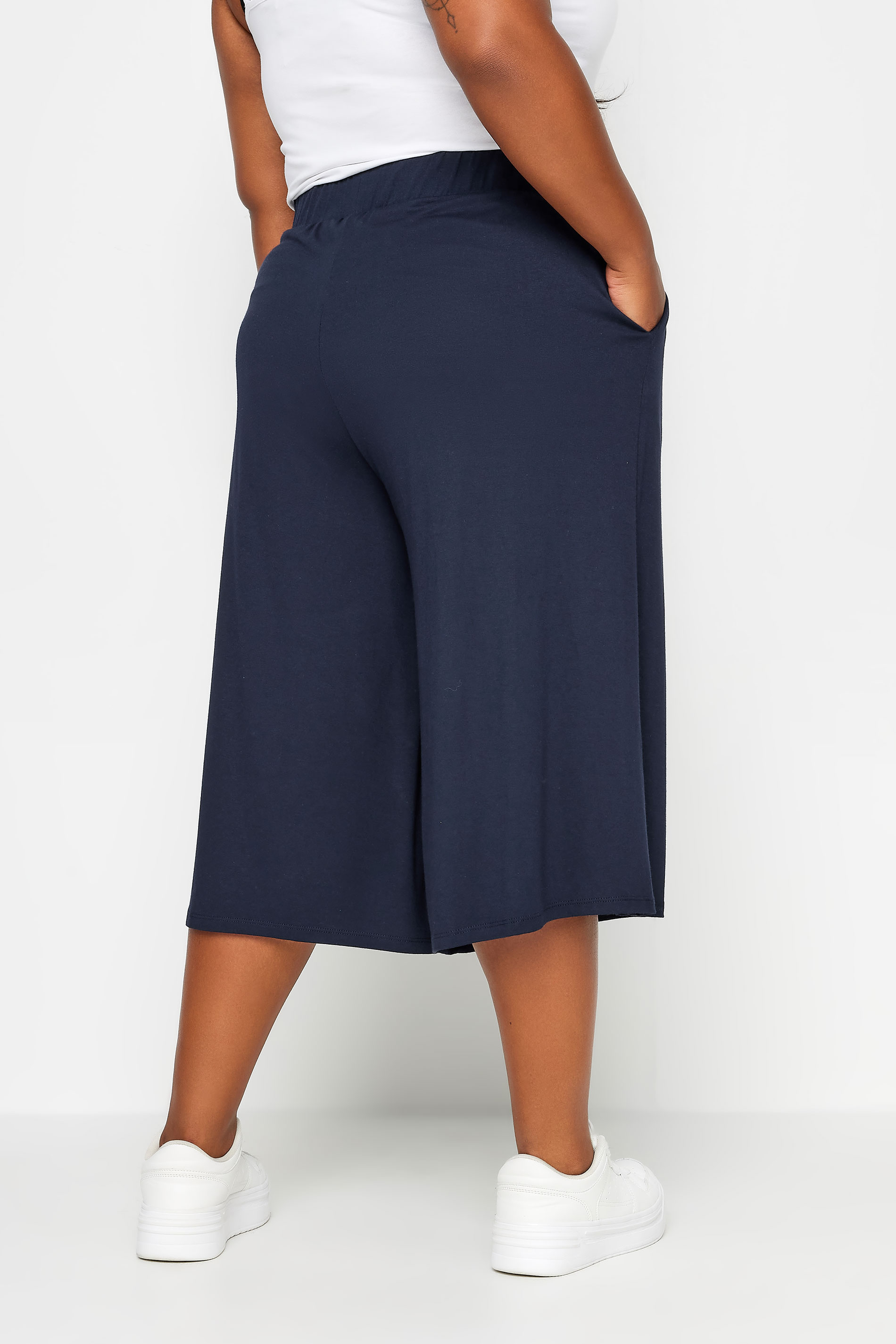 YOURS Plus Size Navy Blue Culottes | Yours Clothing 3