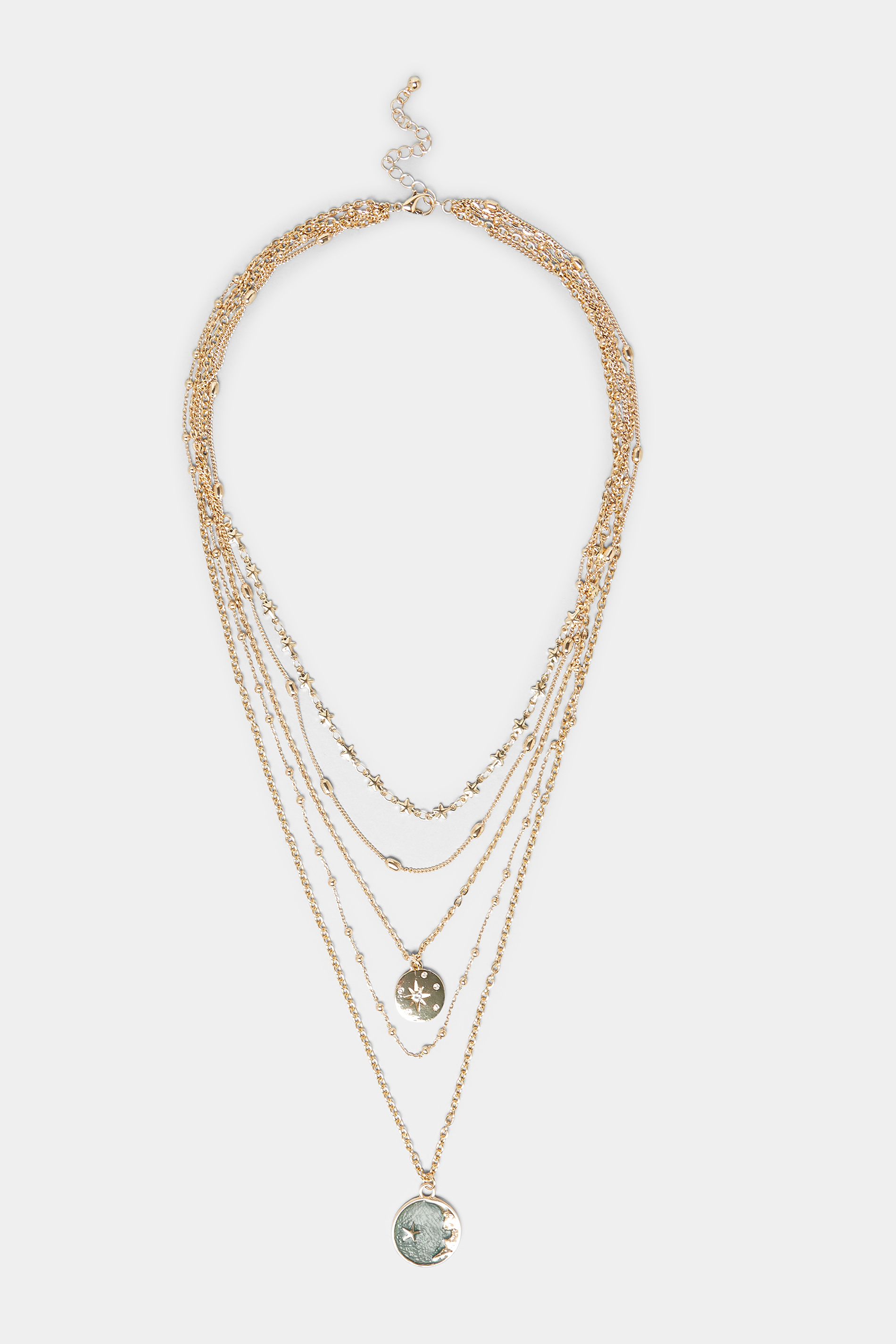 Gold Celestial Multi Layer Necklace | Yours Clothing 2