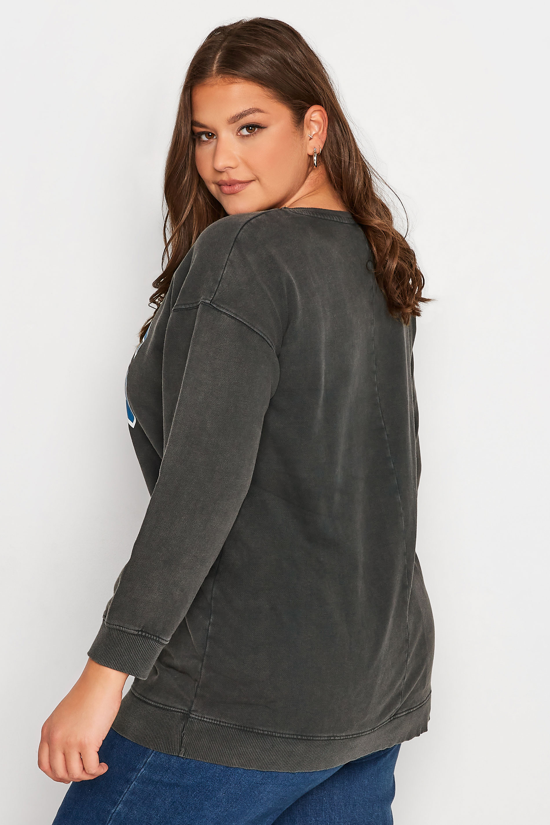 Plus Size Charcoal Grey 'Paris' Slogan Sweatshirt | Yours Clothing 3