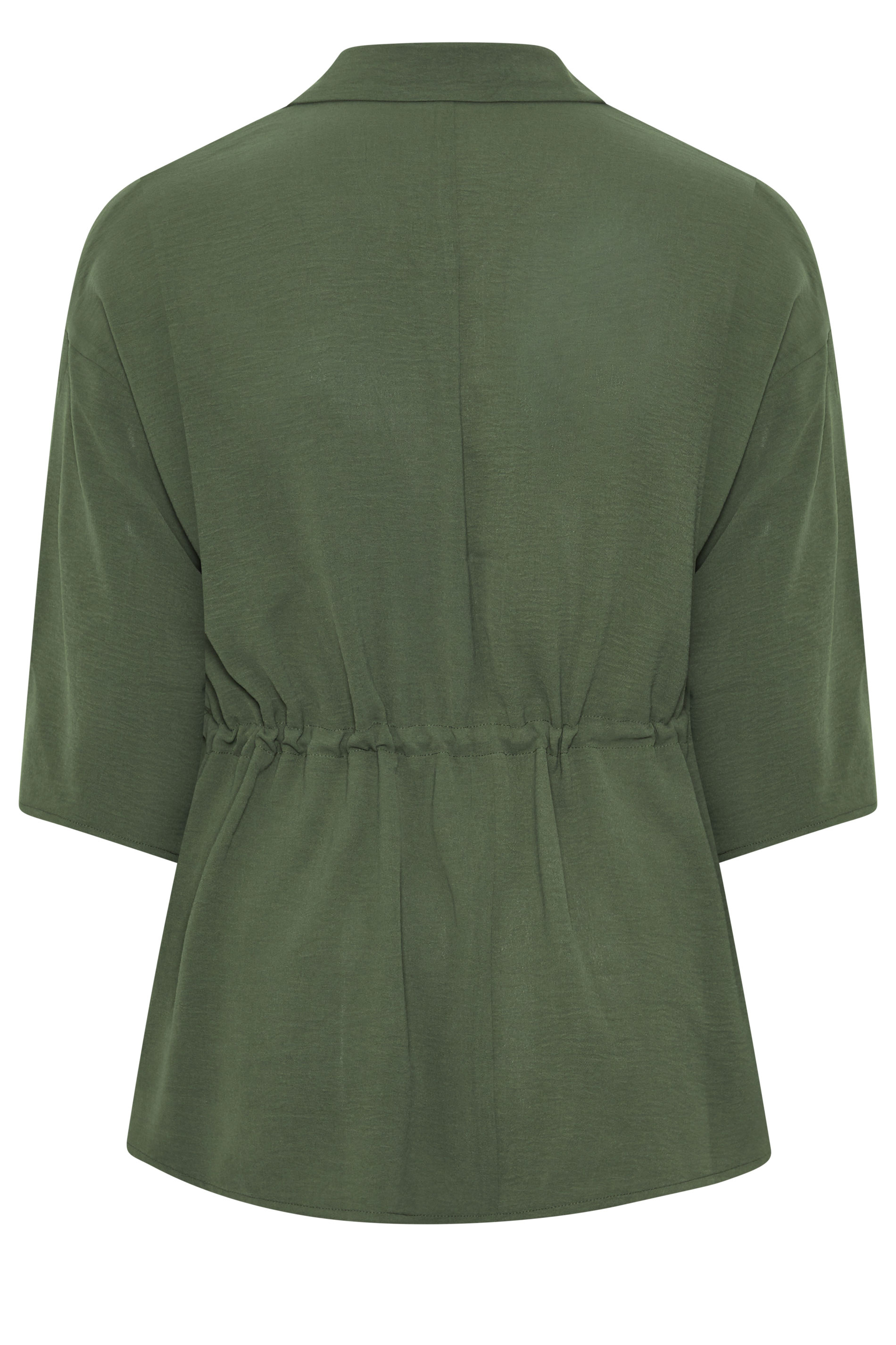 EVANS Plus Size Khaki Green Collared Shacket | Evans  7