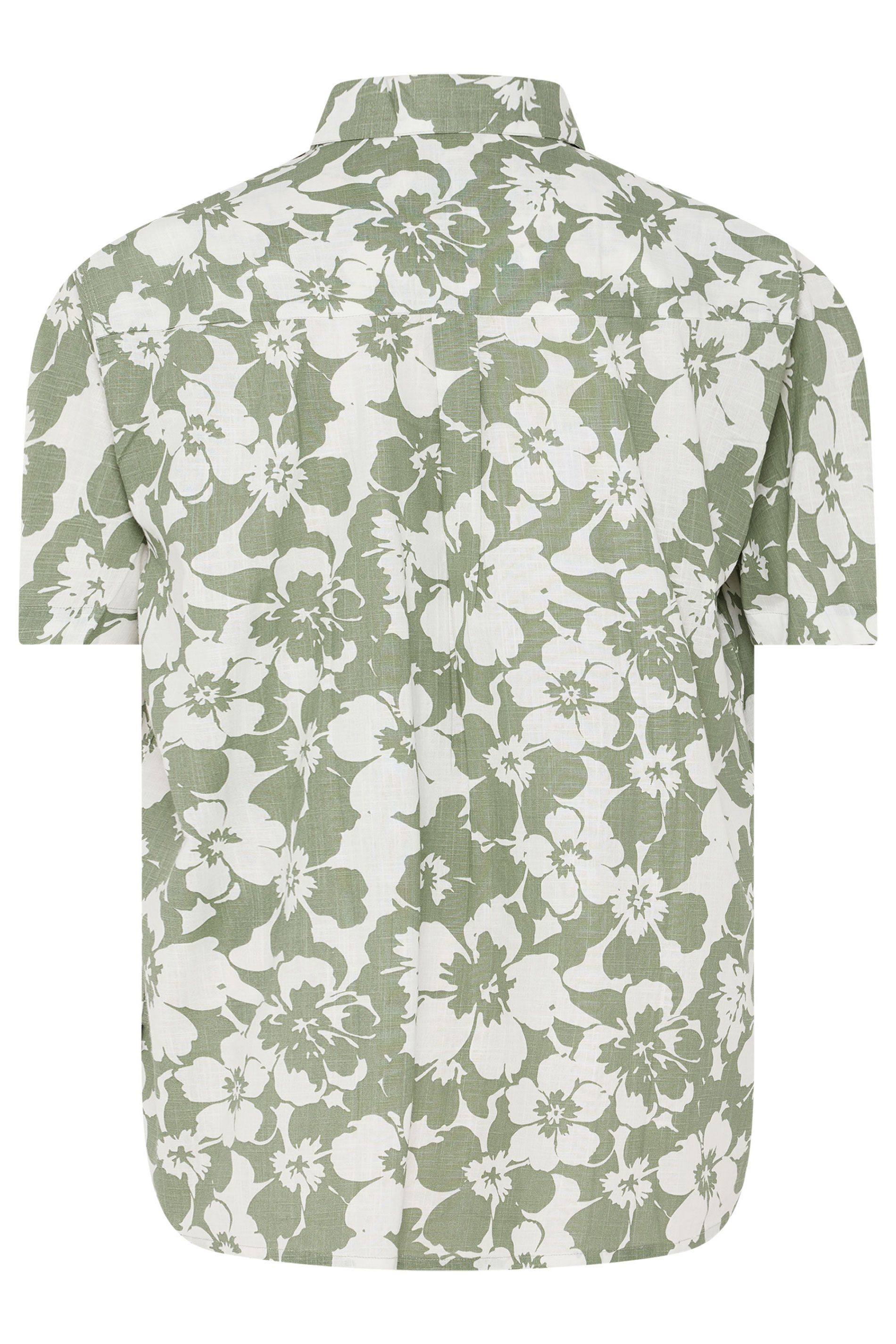 BadRhino Big & Tall Green Leaf Print Short Sleeve Shirt | BadRhino 7