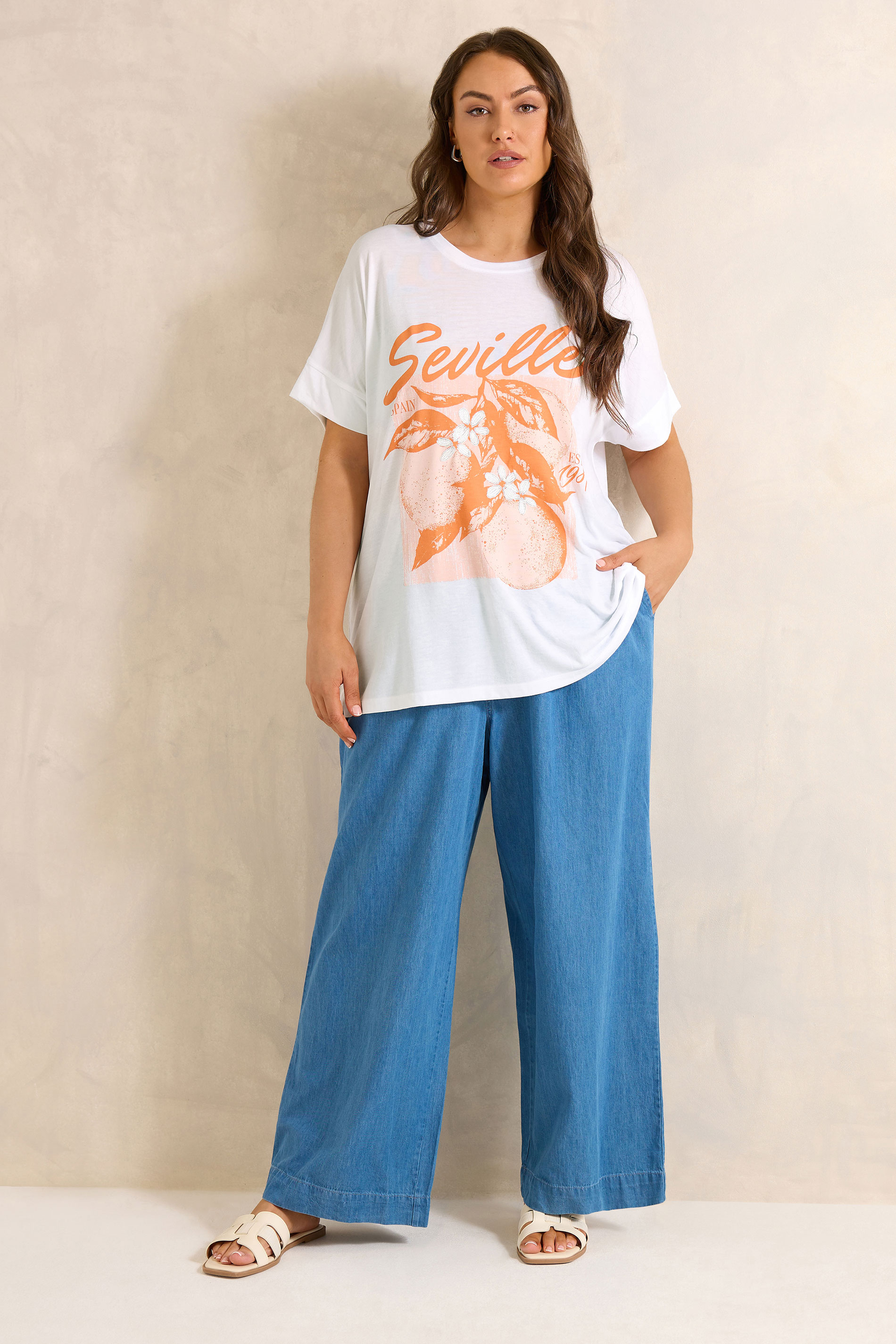 EVANS Plus Size Orange Print Modal Rich Graphic Tee | Evans 2