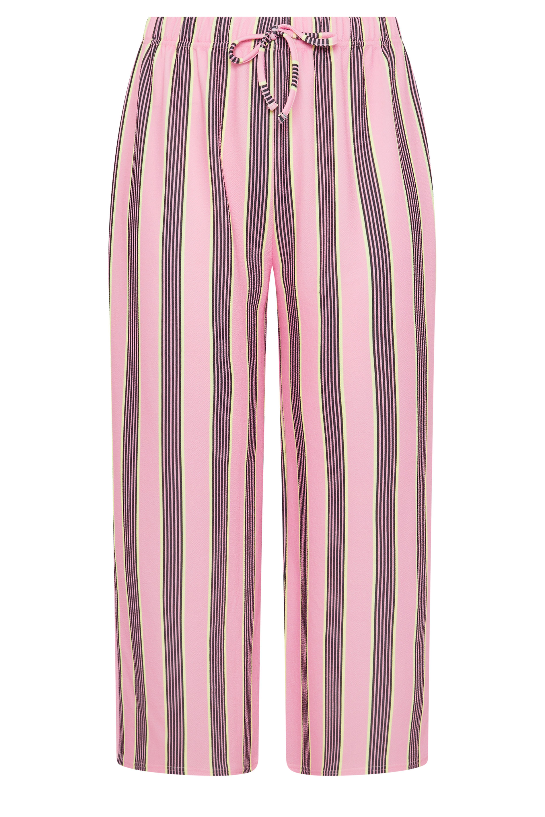 LIMITED COLLECTION Plus Size Pink Striped Wide Leg Trousers | Yours Clothing 5