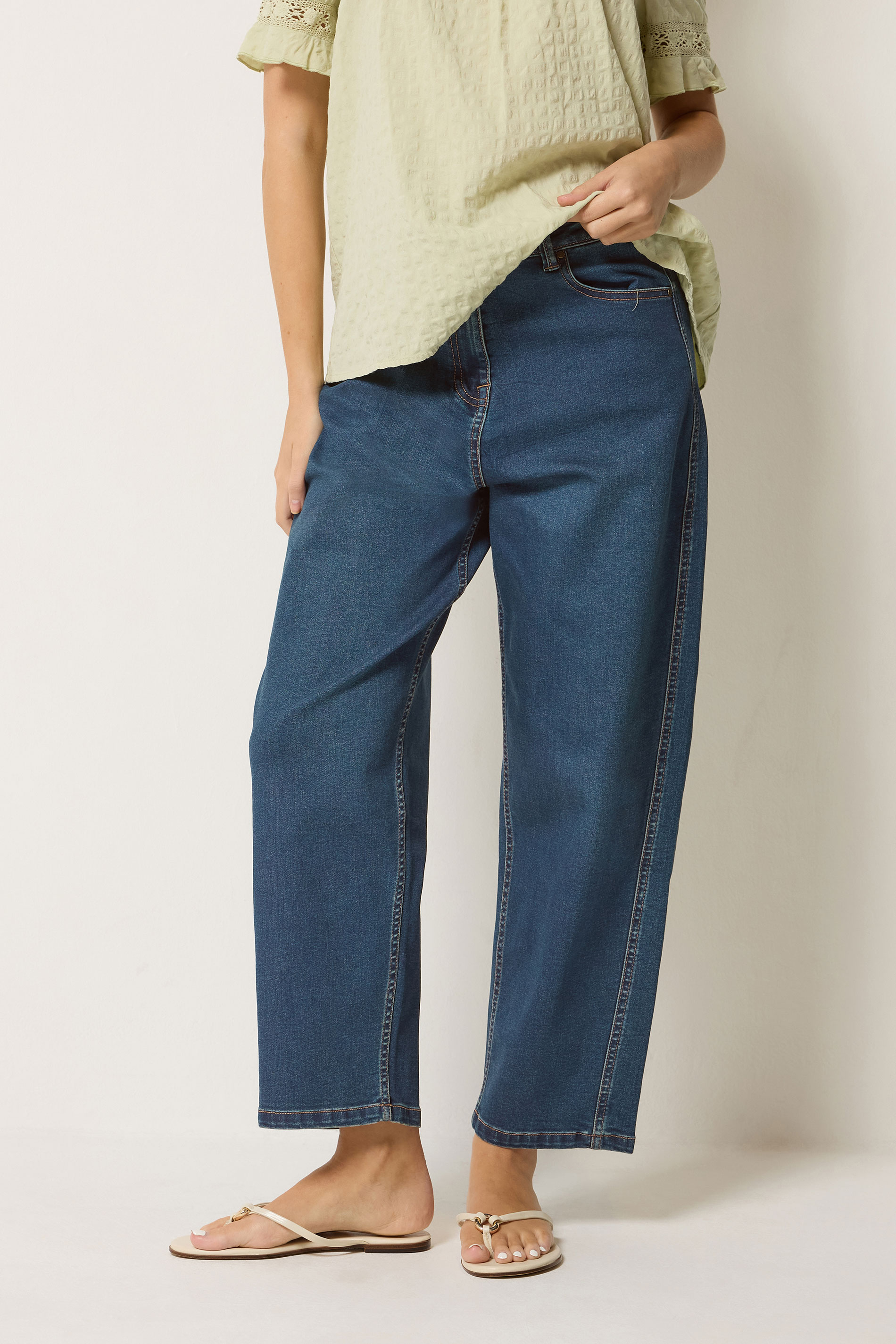 M&Co Indigo Barrel Leg Jeans | M&Co 3
