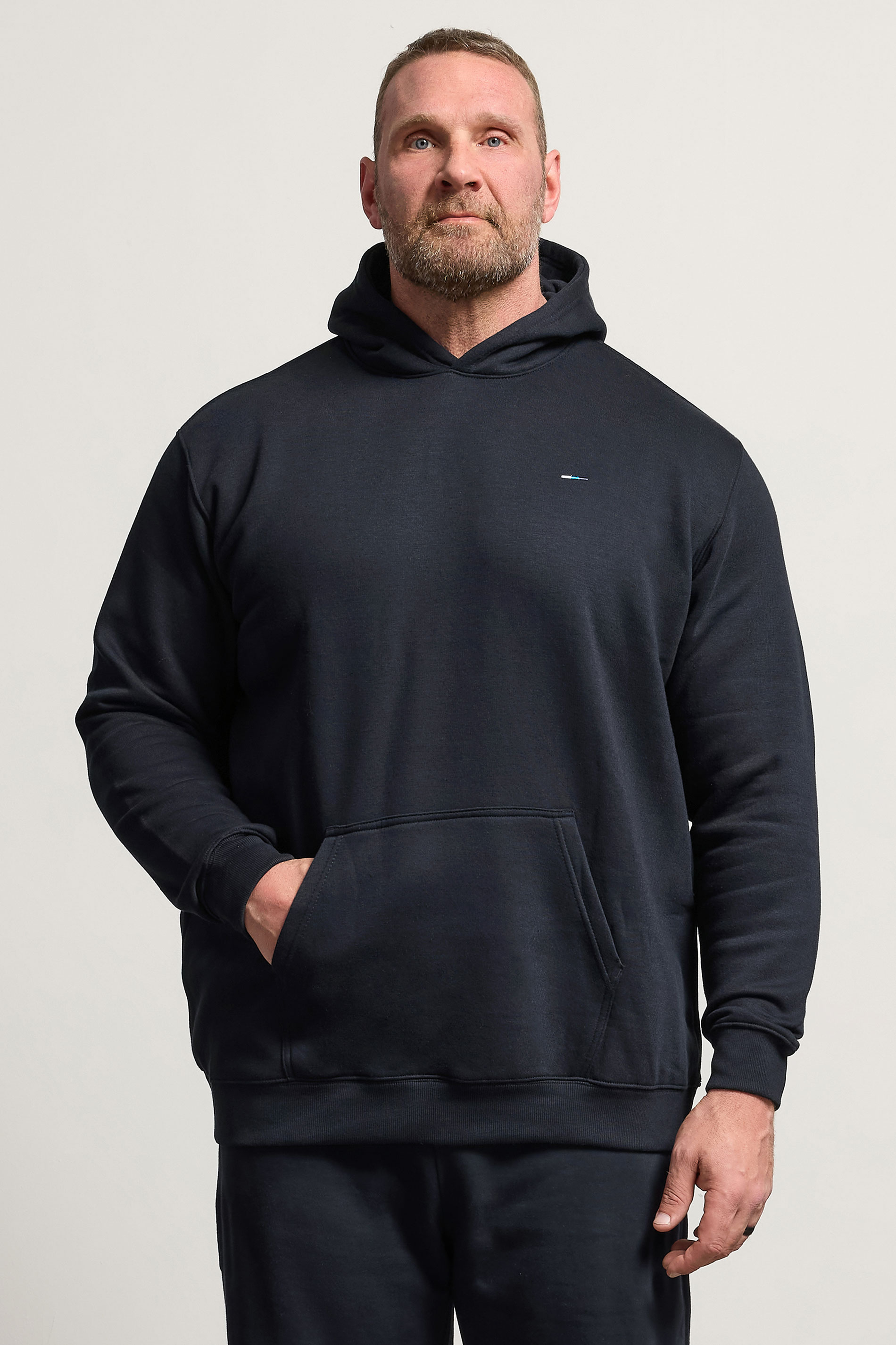BadRhino Big & Tall Navy Blue Front Pocket Hoodie | BadRhino 3