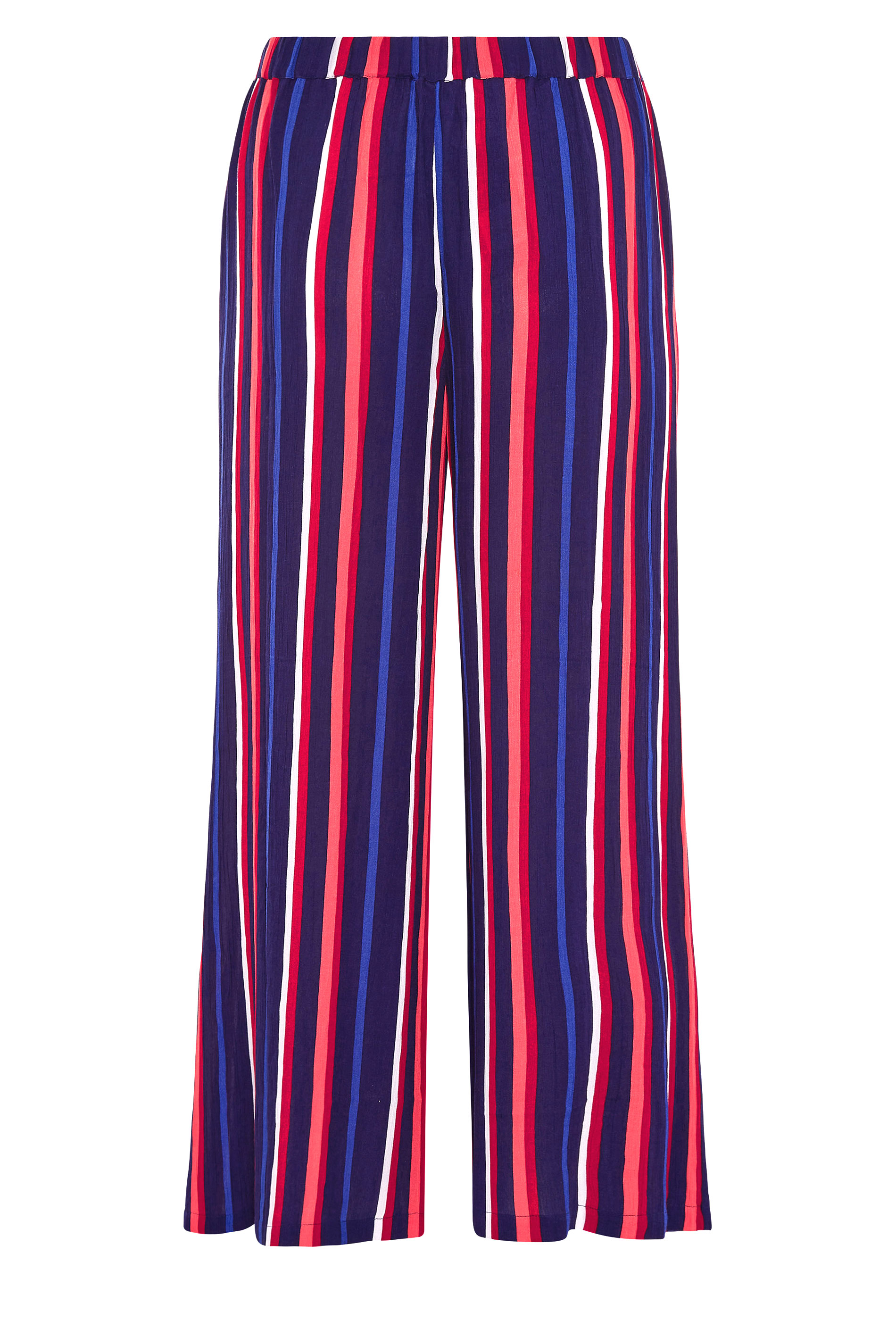 LIMITED COLLECTION Blue Multicoloured Stripe Wide Leg Trousers | Yours ...