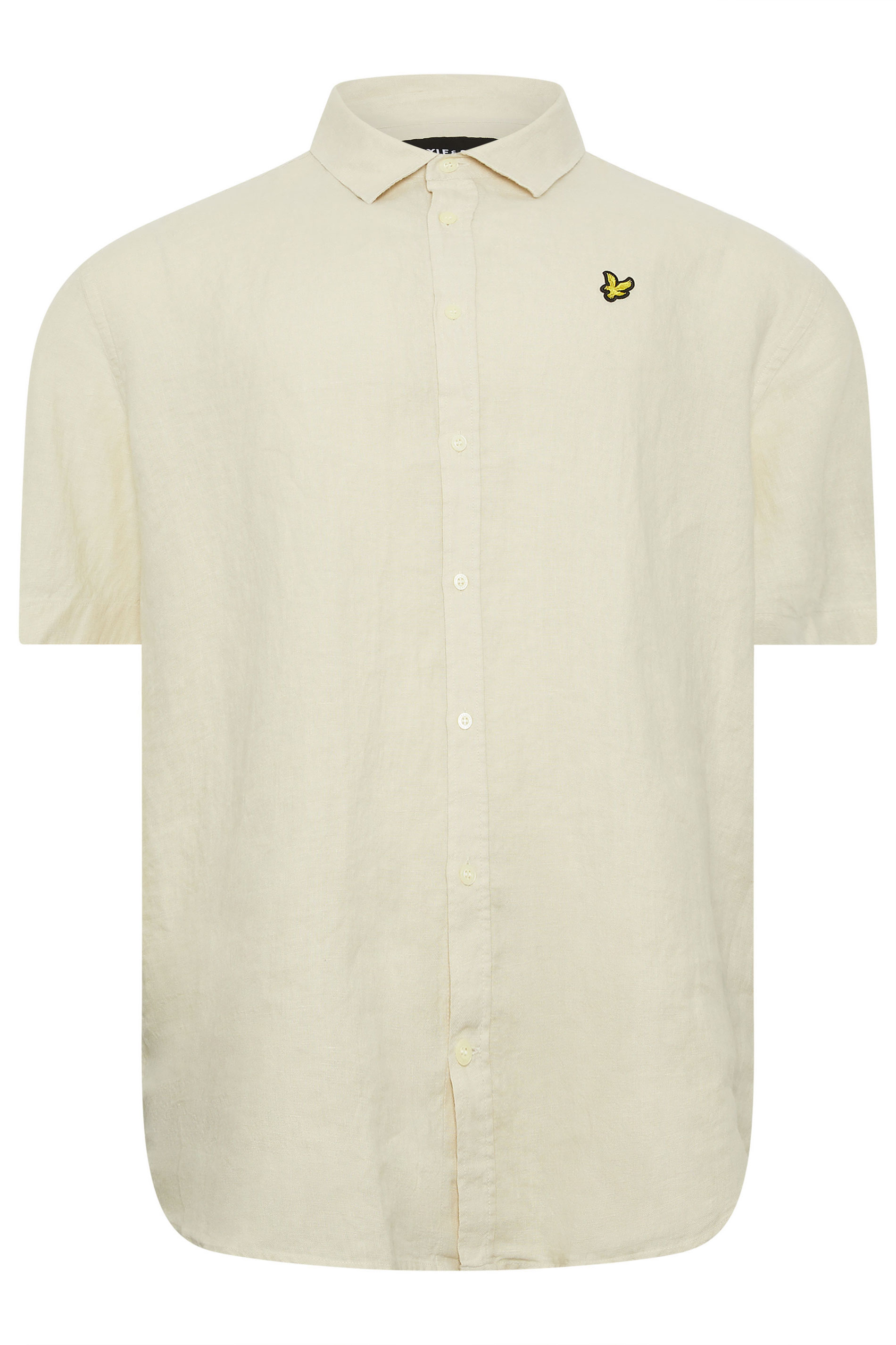 Lyle & Scott Big & Tall Stone Brown Linen Shirt | BadRhino 2