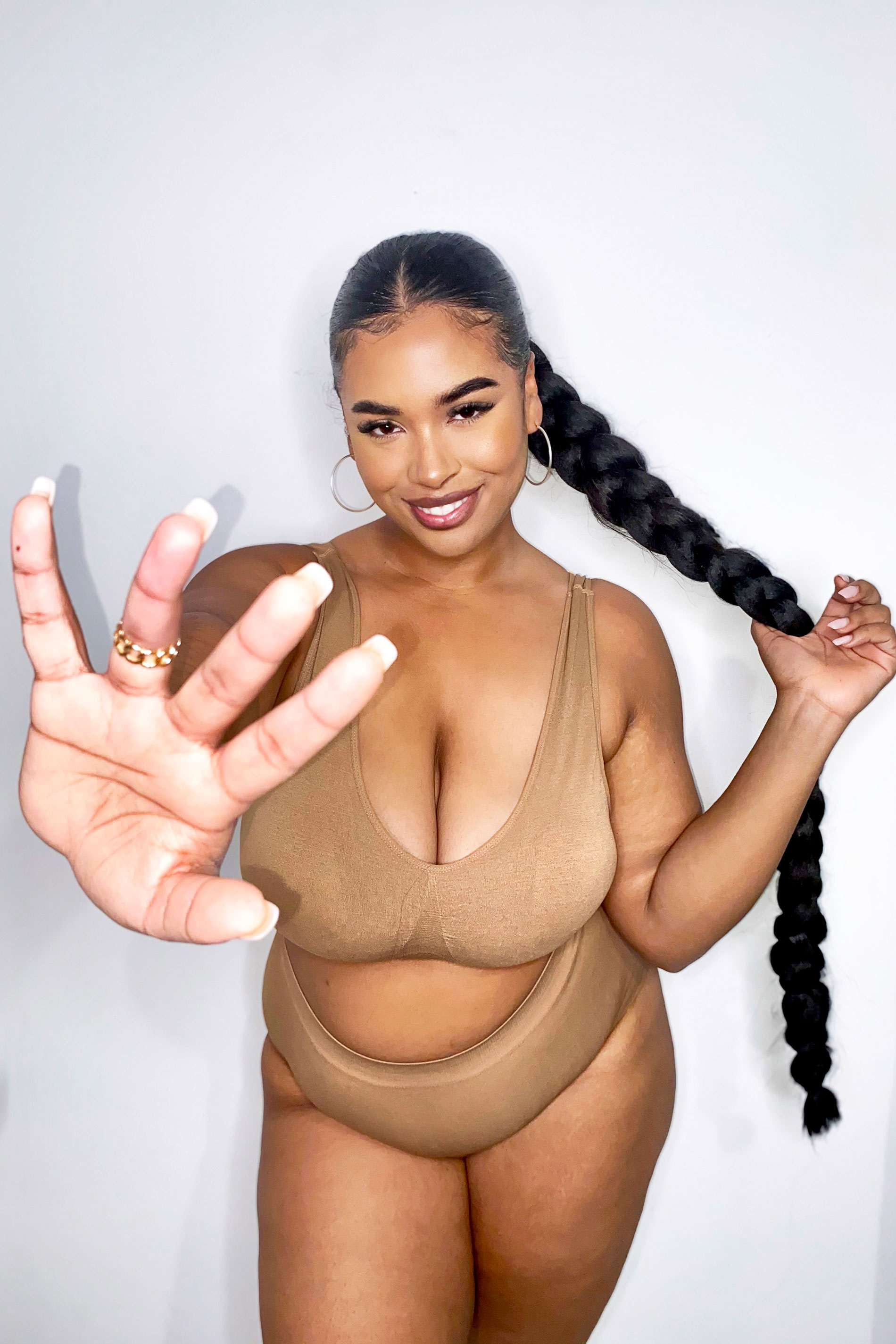 Plus Size Light Brown Seamless Padded Non-Wired Bralette | Yours Clothing 3