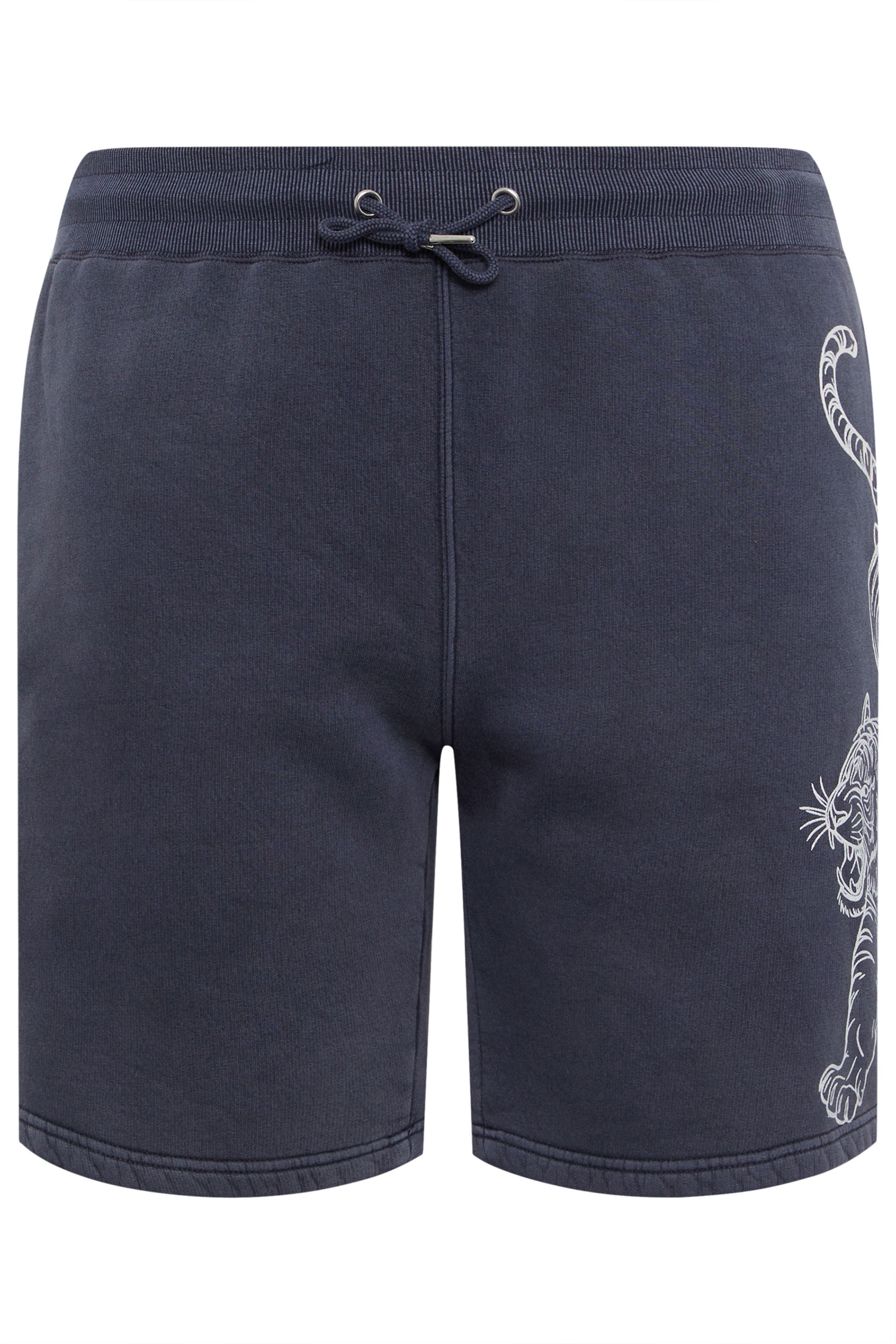BadRhino Big & Tall Navy Blue Tiger Printed Jogger Shorts | BadRhino 6