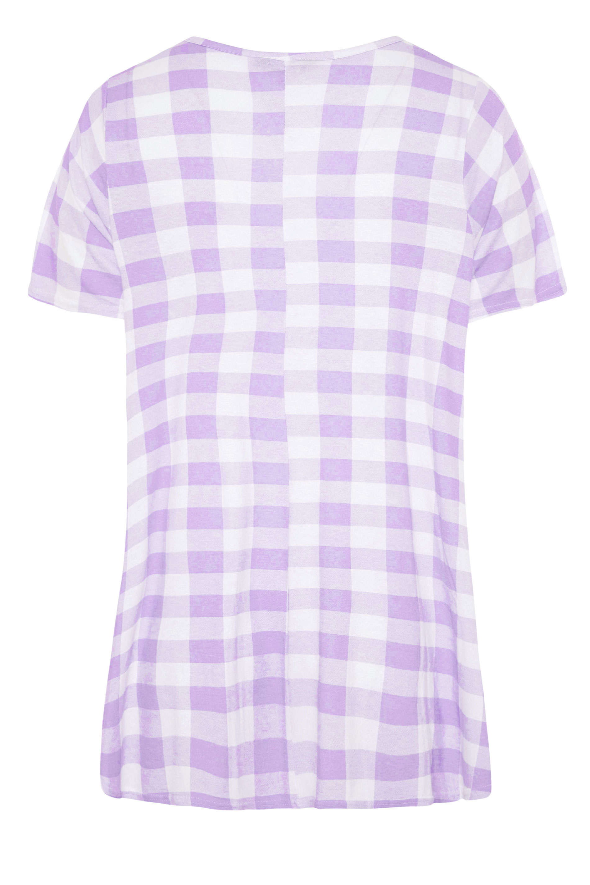 Plus Size LIMITED COLLECTION Purple Gingham Check Swing T-Shirt | Yours ...