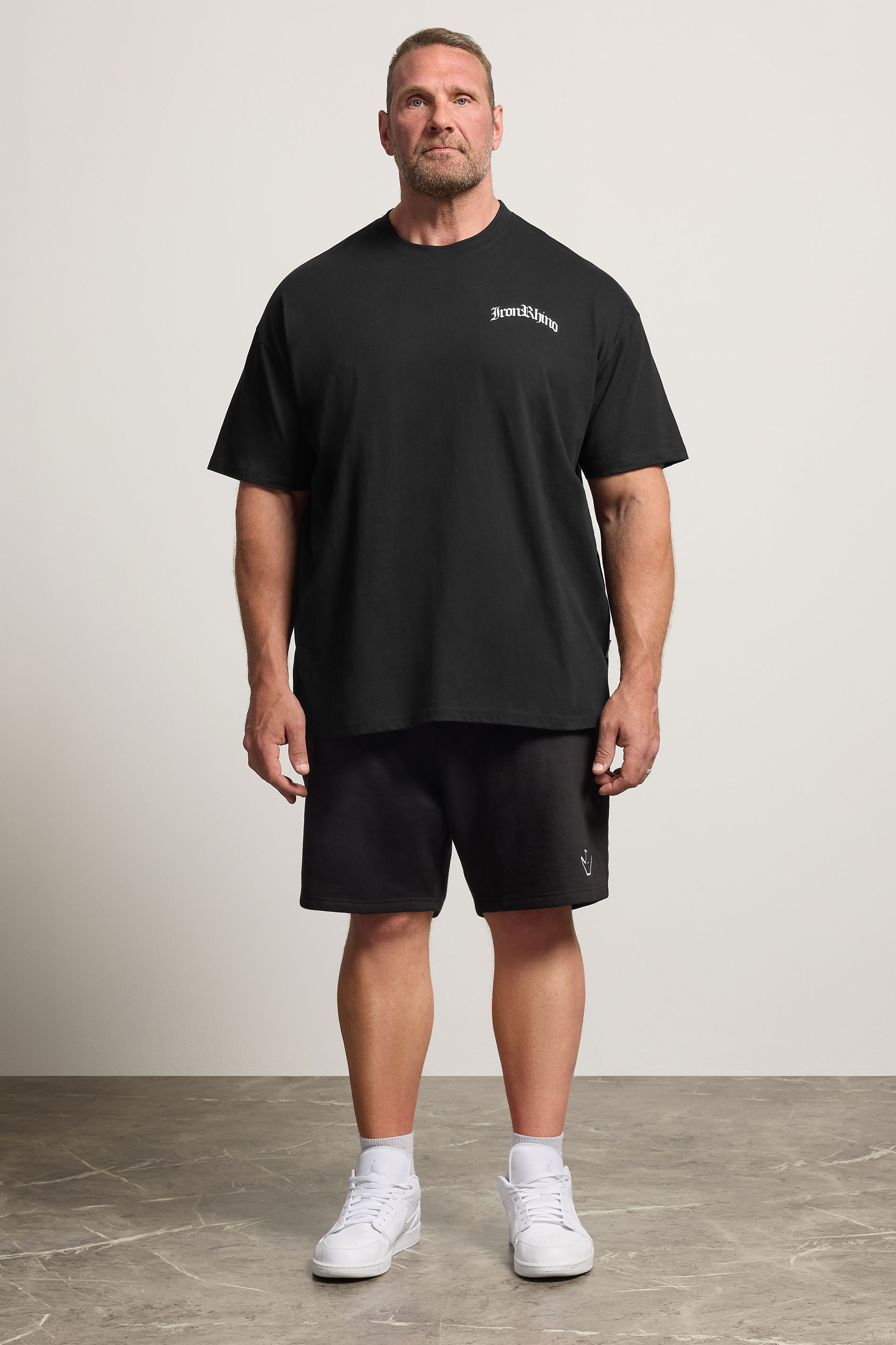 IronRhino Big & Tall Black Old English T-Shirt | BadRhino 1