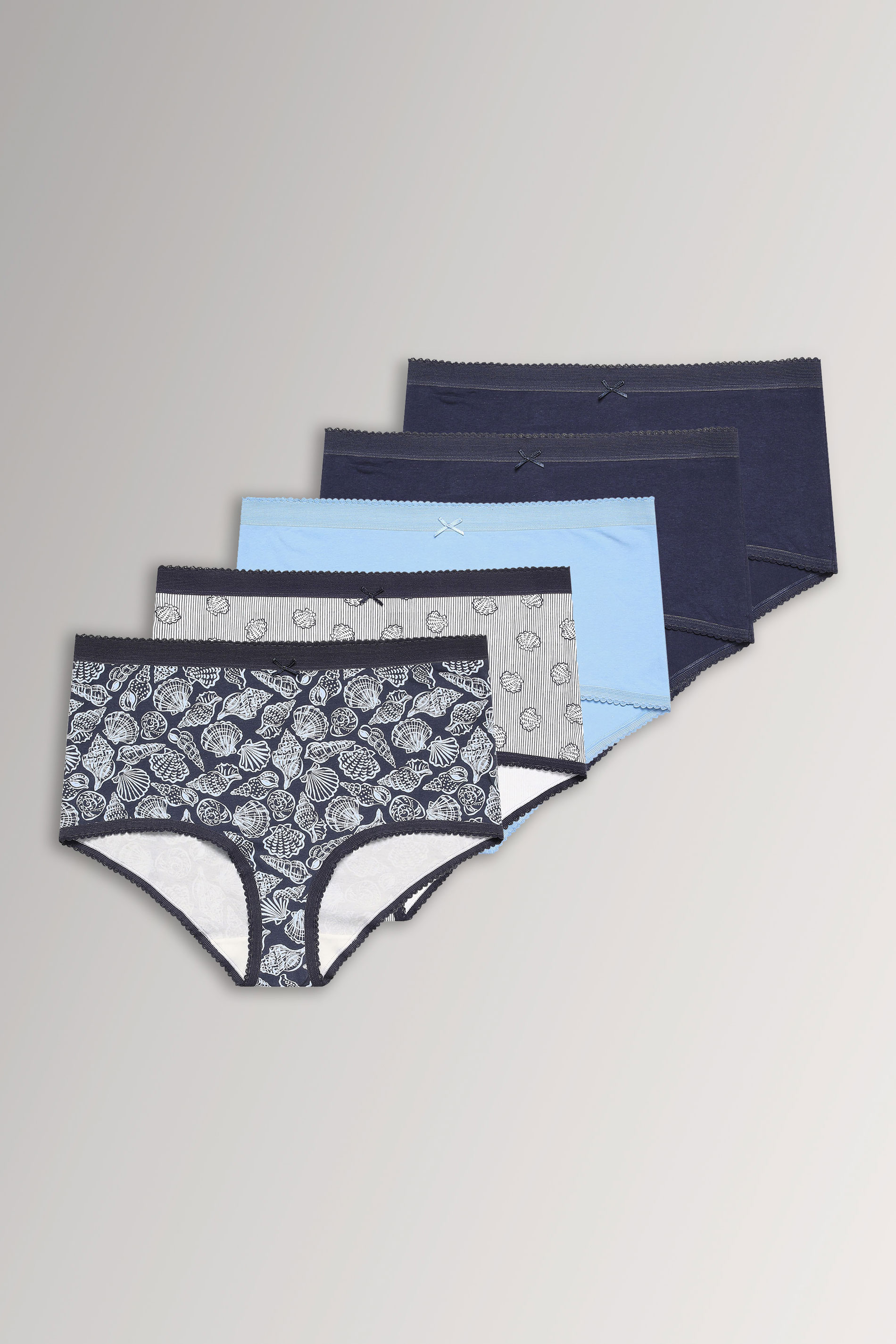 YOURSET 5 PACK Plus Size Blue Seaside Full Briefs | Yours Clothing 3