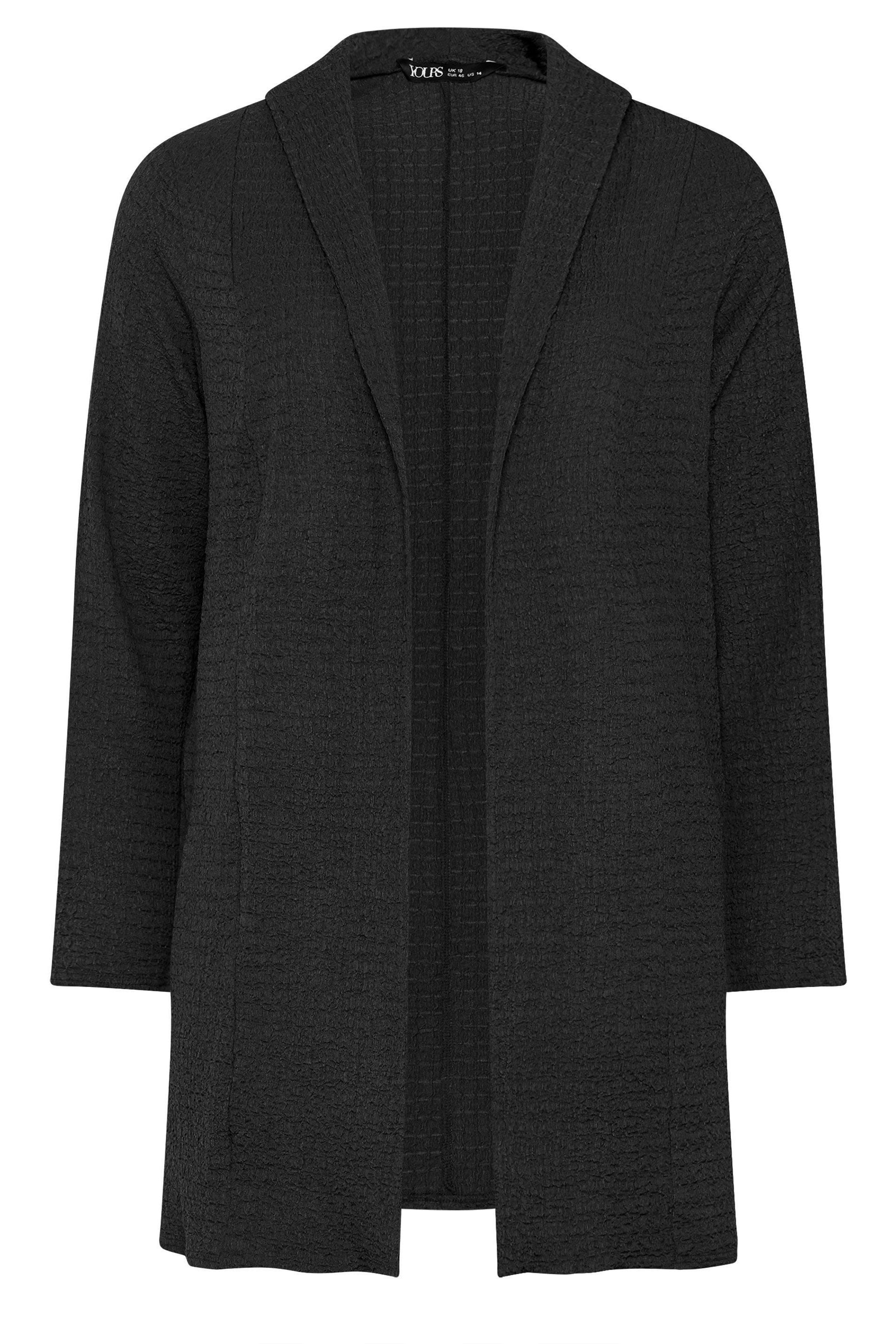YOURS Plus Size Black Bubble Textured Blazer | Yours Clothing 5