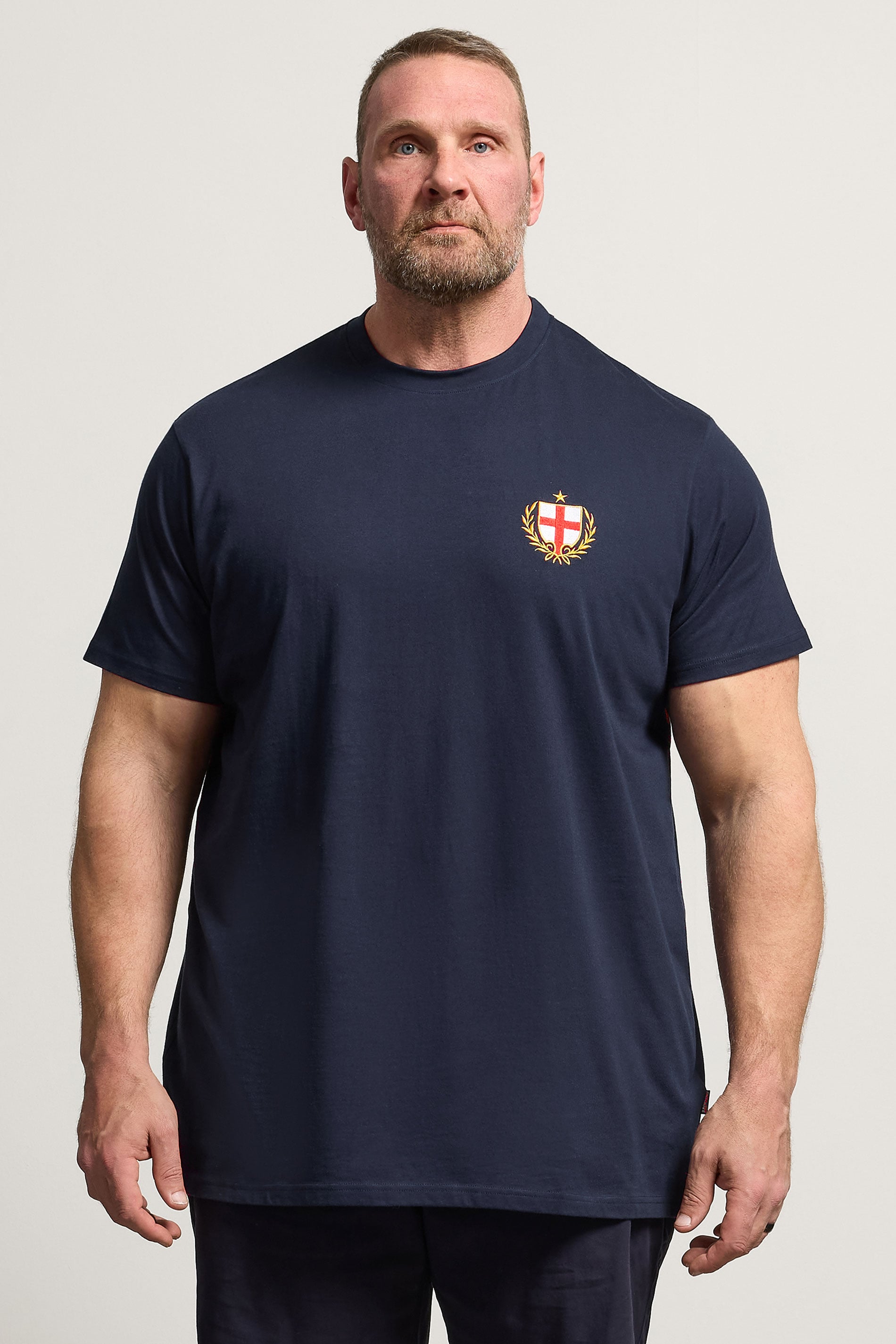 BadRhino Big & Tall Navy Blue Extra Long England Crest T-Shirt | BadRhino 3