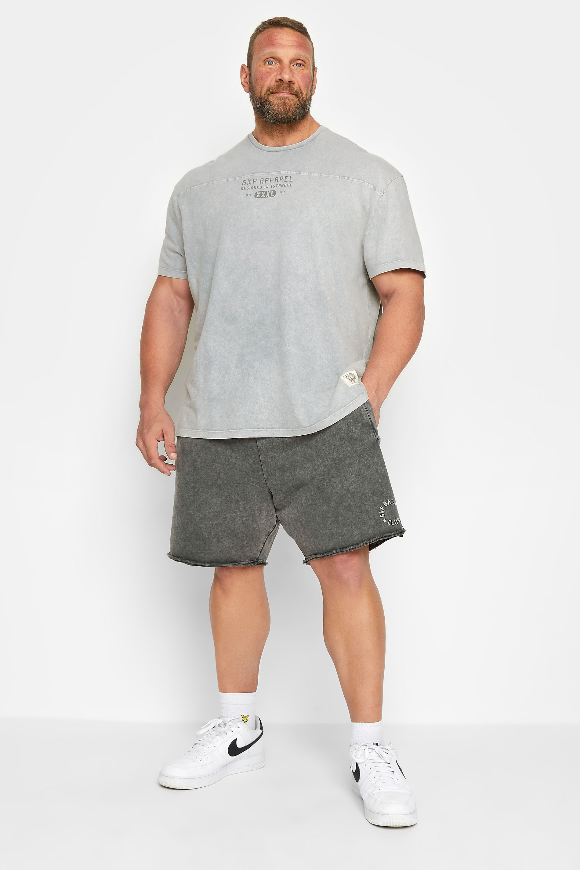 GNP Big & Tall Grey Logo Shorts | BadRhino 3
