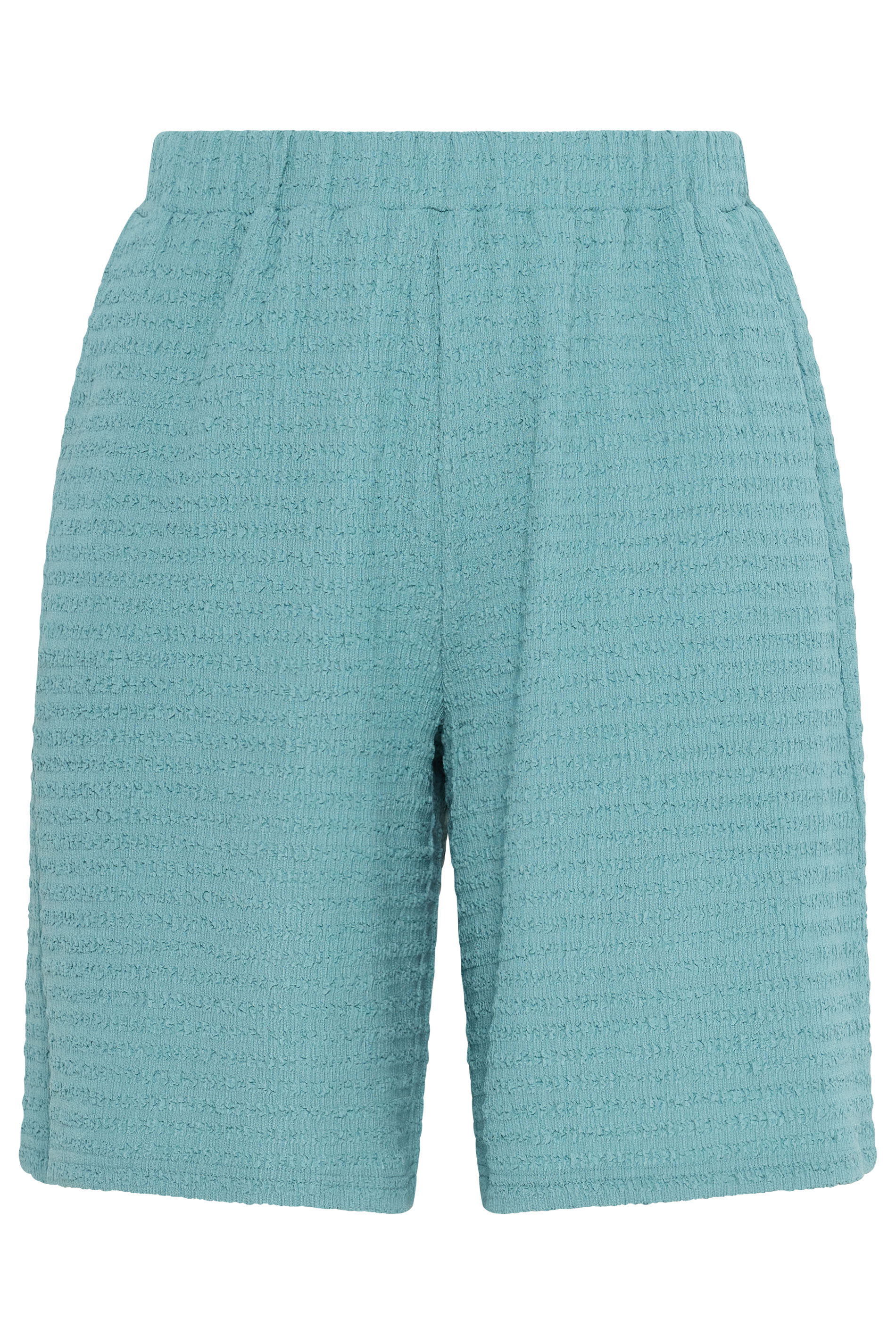 YOURS Plus Size Light Blue Textured Shorts | Yours Clothing 6
