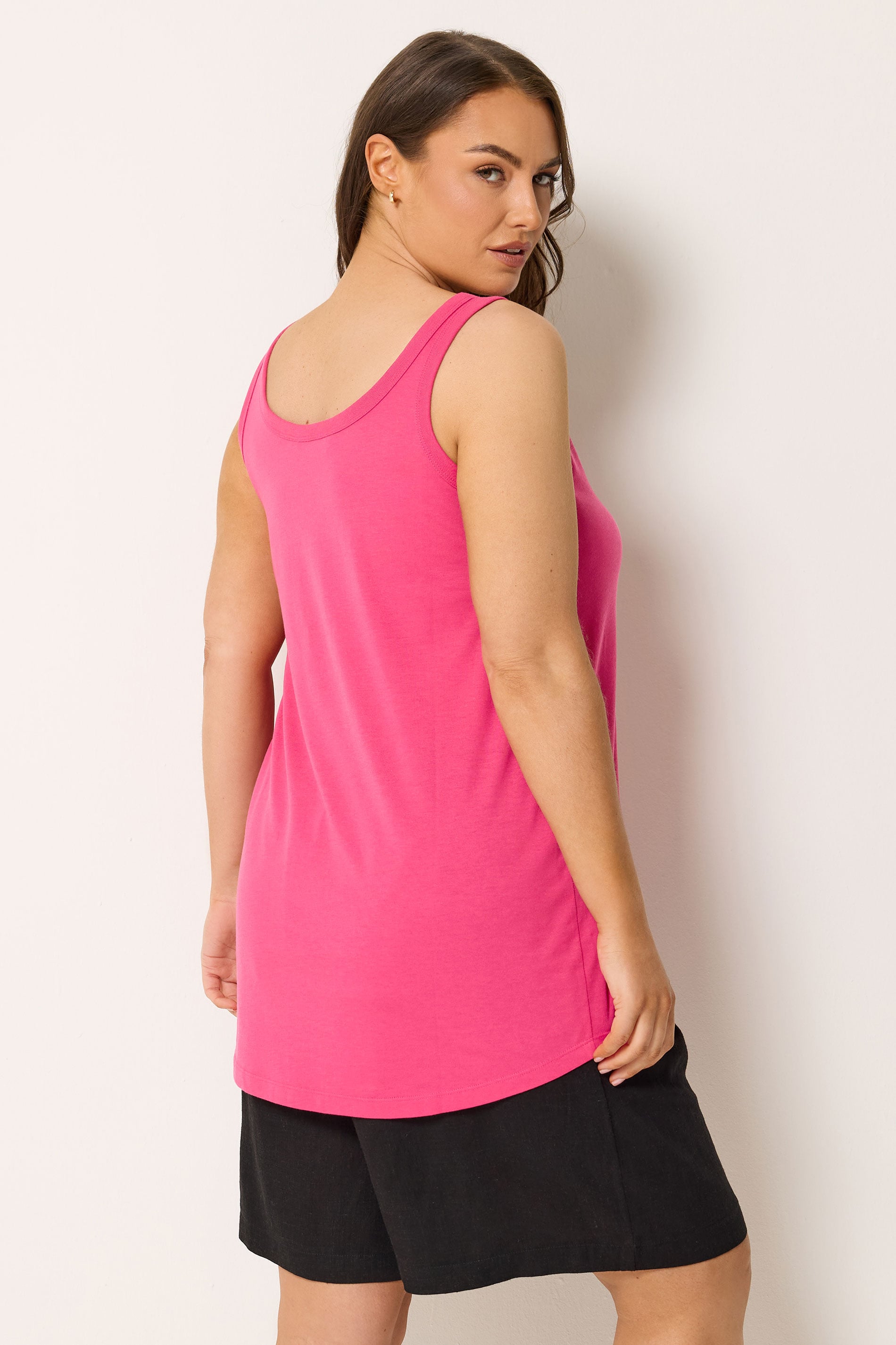 YOURS Plus Size Pink Core Vest Top | Yours Clothing 2