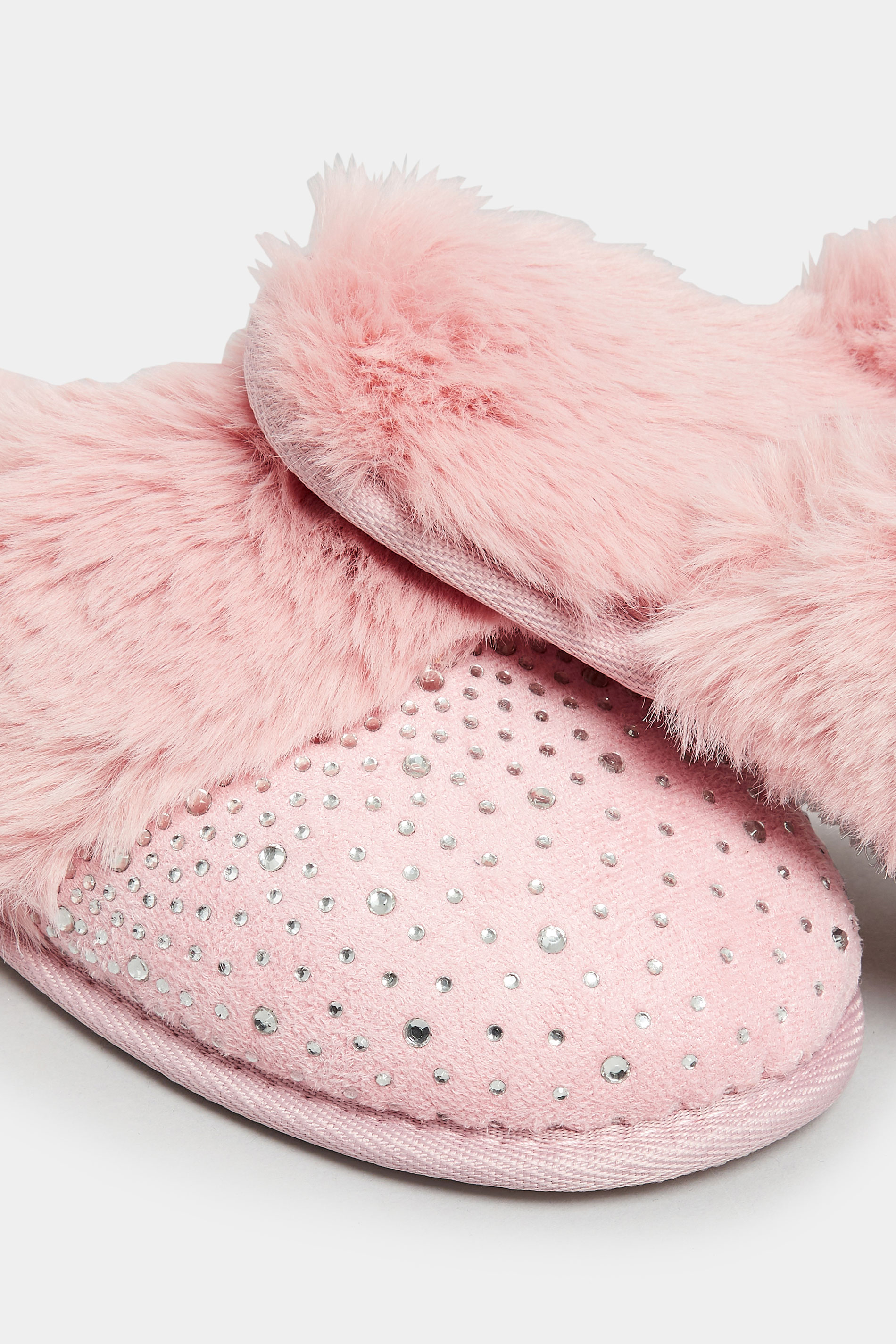 Ladies Luxury Memory Foam Faux Fur Slippers Pink Assorted Sizes — FabFinds