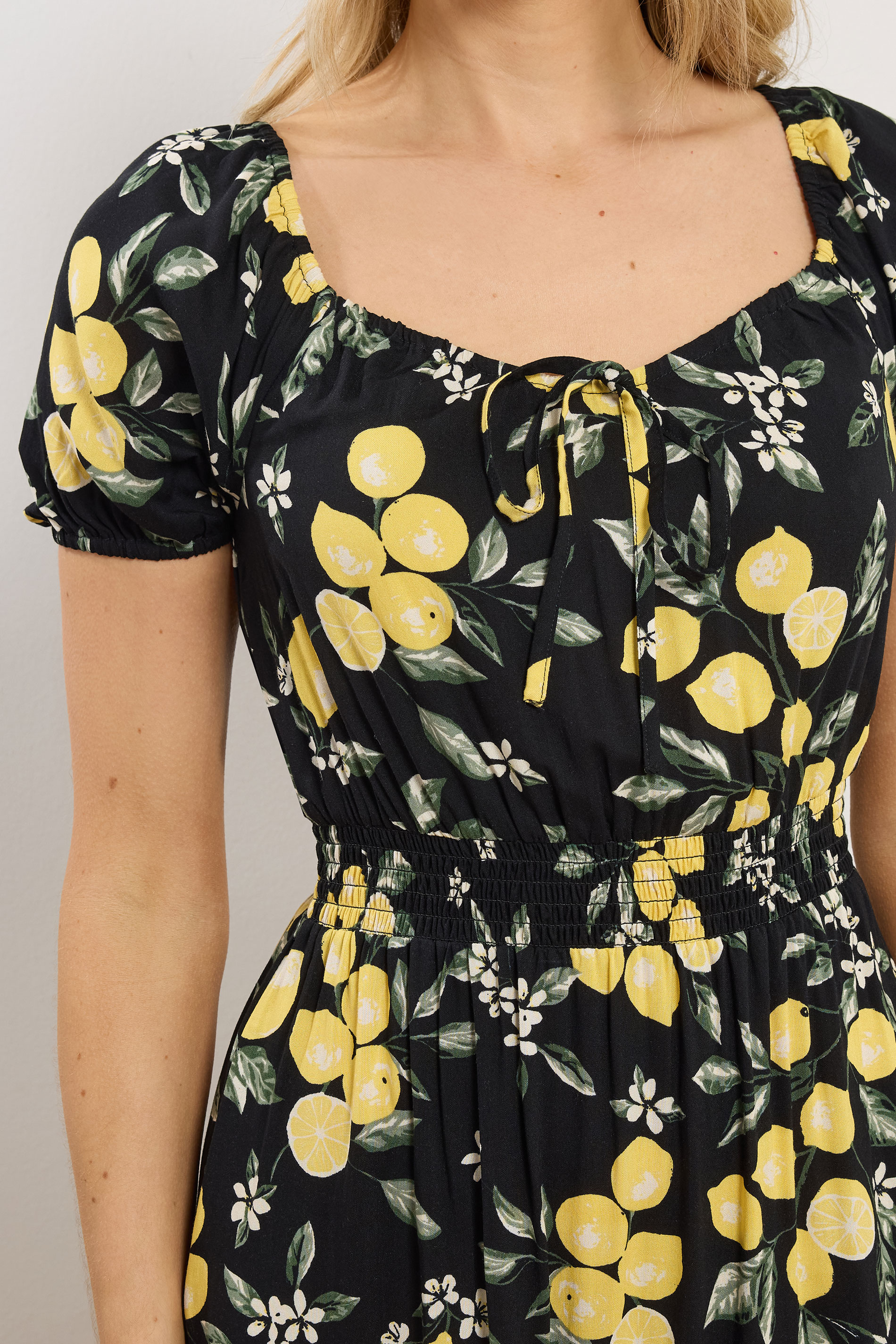LTS Tall Women's Black Lemon Print Midi Dress | Long Tall Sally 5