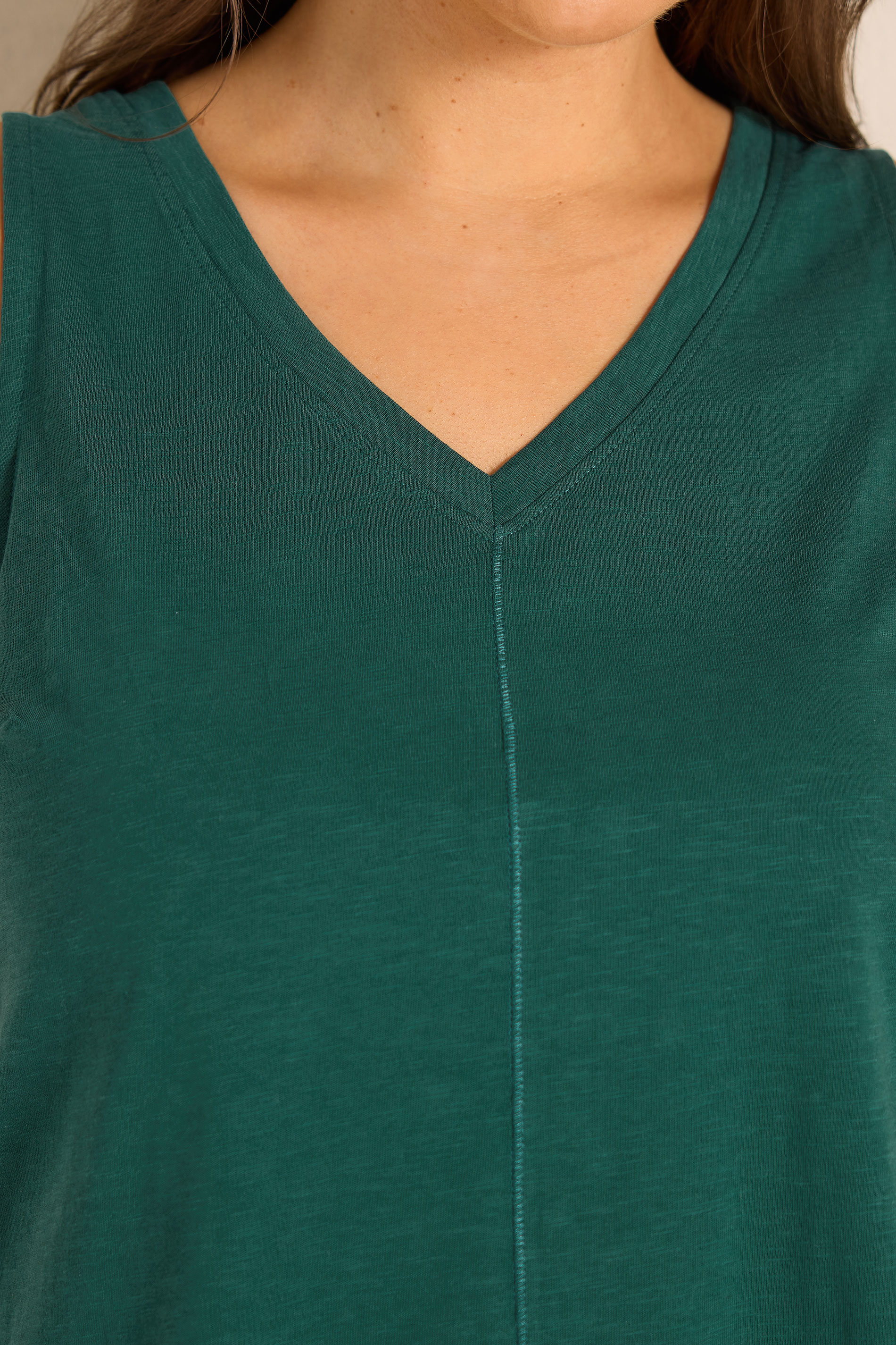 EVANS Plus Size Teal Green Premium Cotton Vest Top | Evans 4