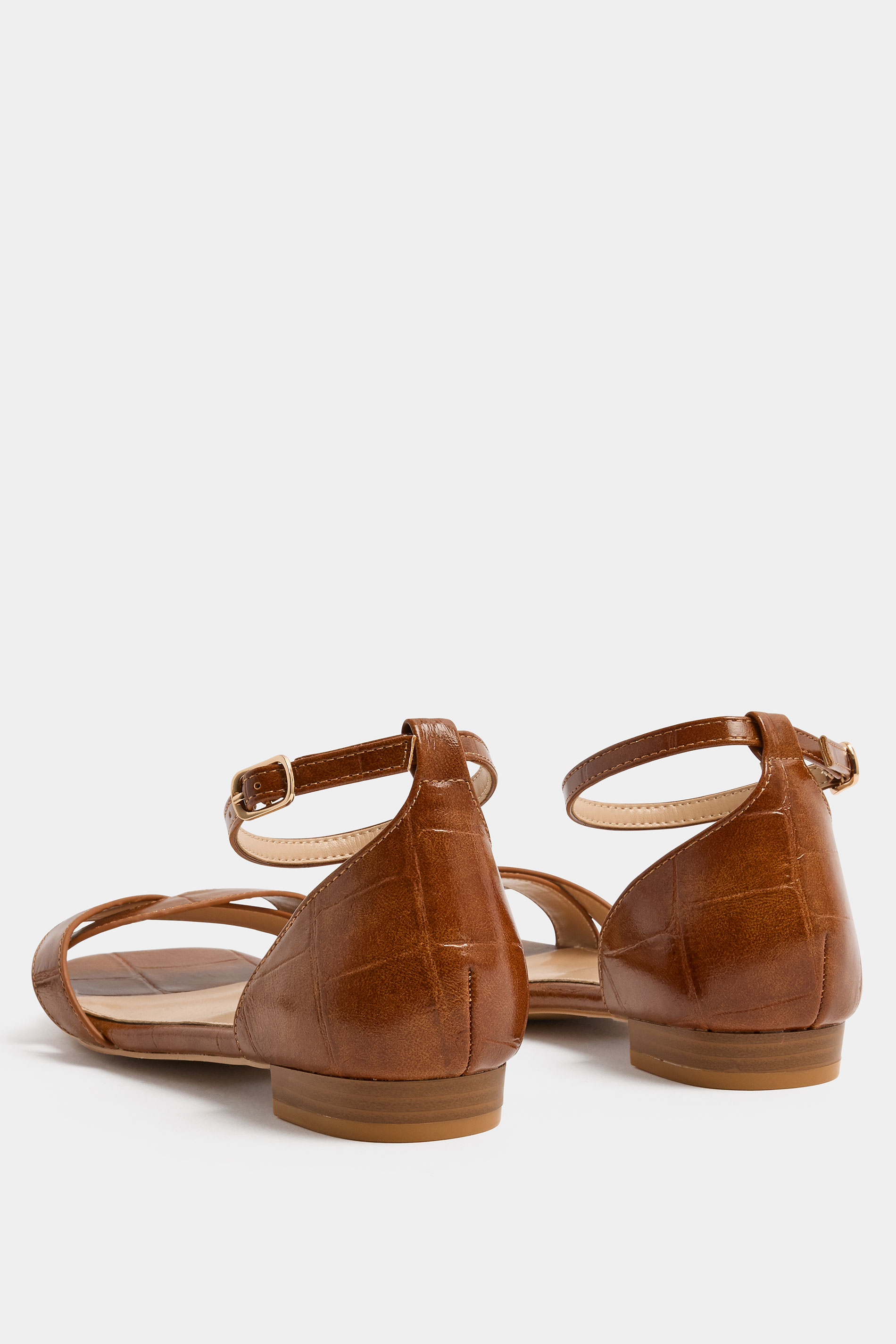 LTS Brown Twisted Low Heel Sandals In Standard Fit | Long Tall Sally 5