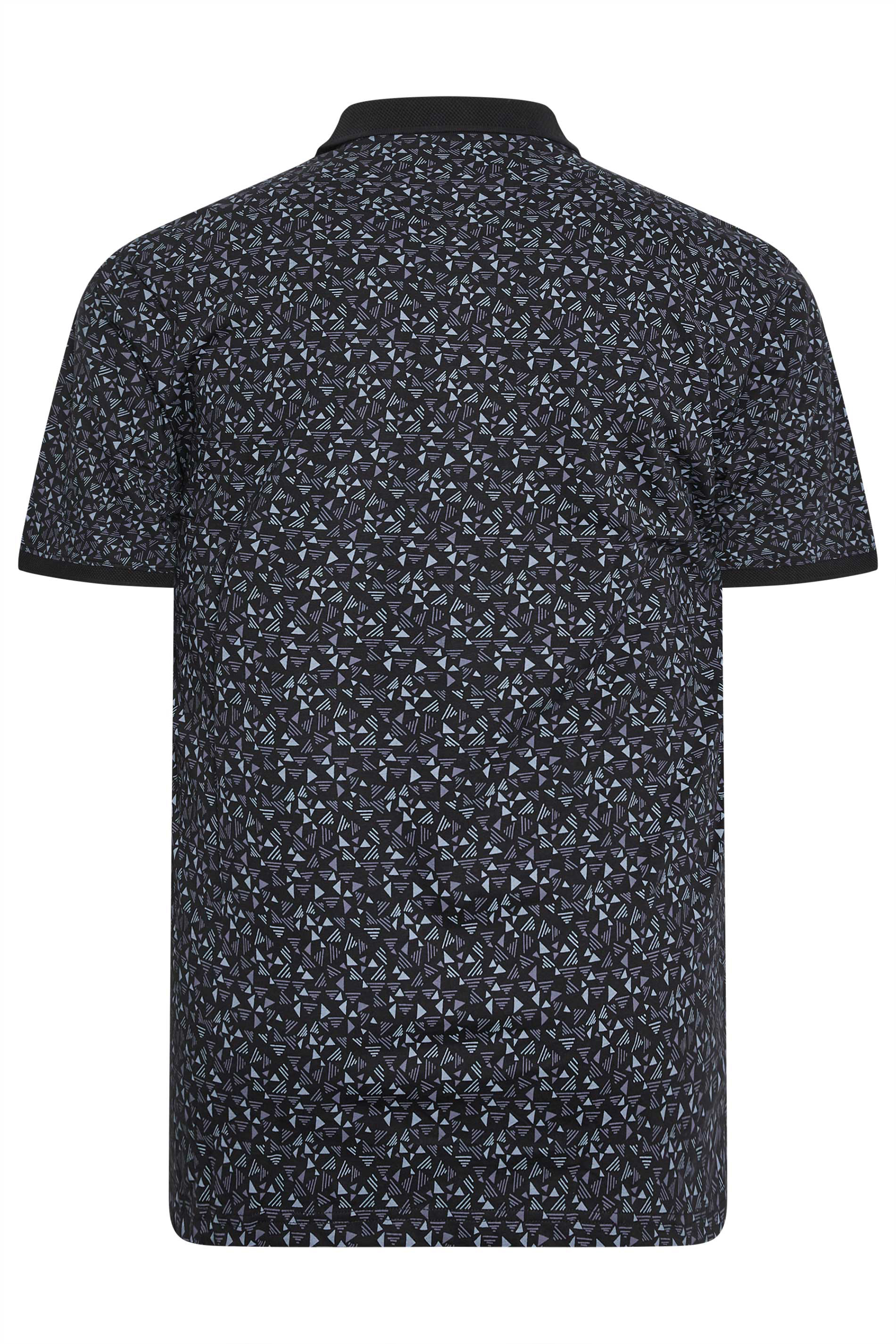 KAM Big & Tall Black Arrow Head Print Polo Shirt | BadRhino 2