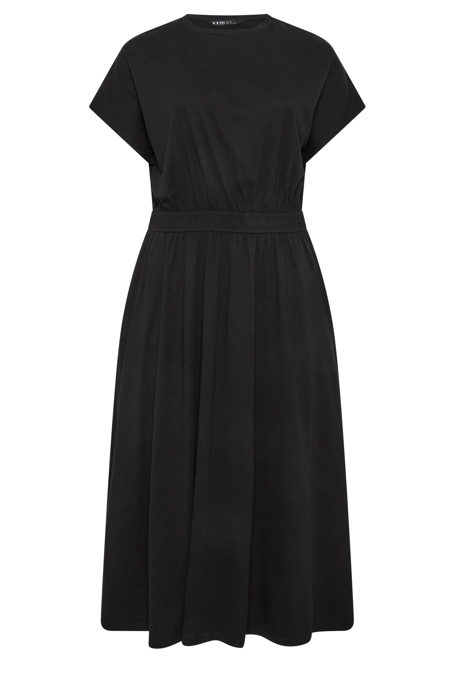 YOURS Plus Size Black Elasticated Waist Maxi Dress | Yours Clothing 6