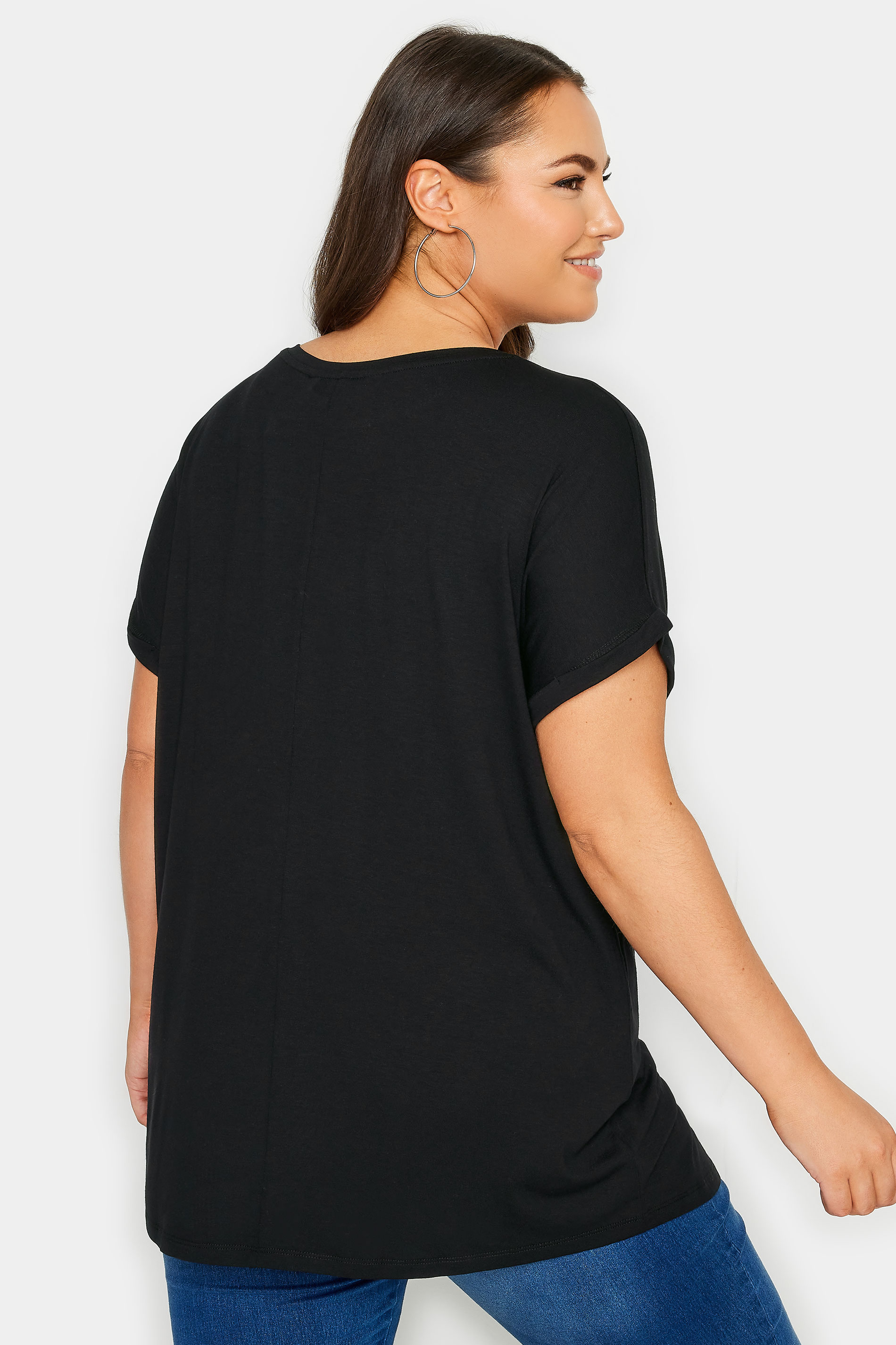 YOURS Plus Size Black Unicorn Print Sequin T-Shirt | Yours Clothing 3