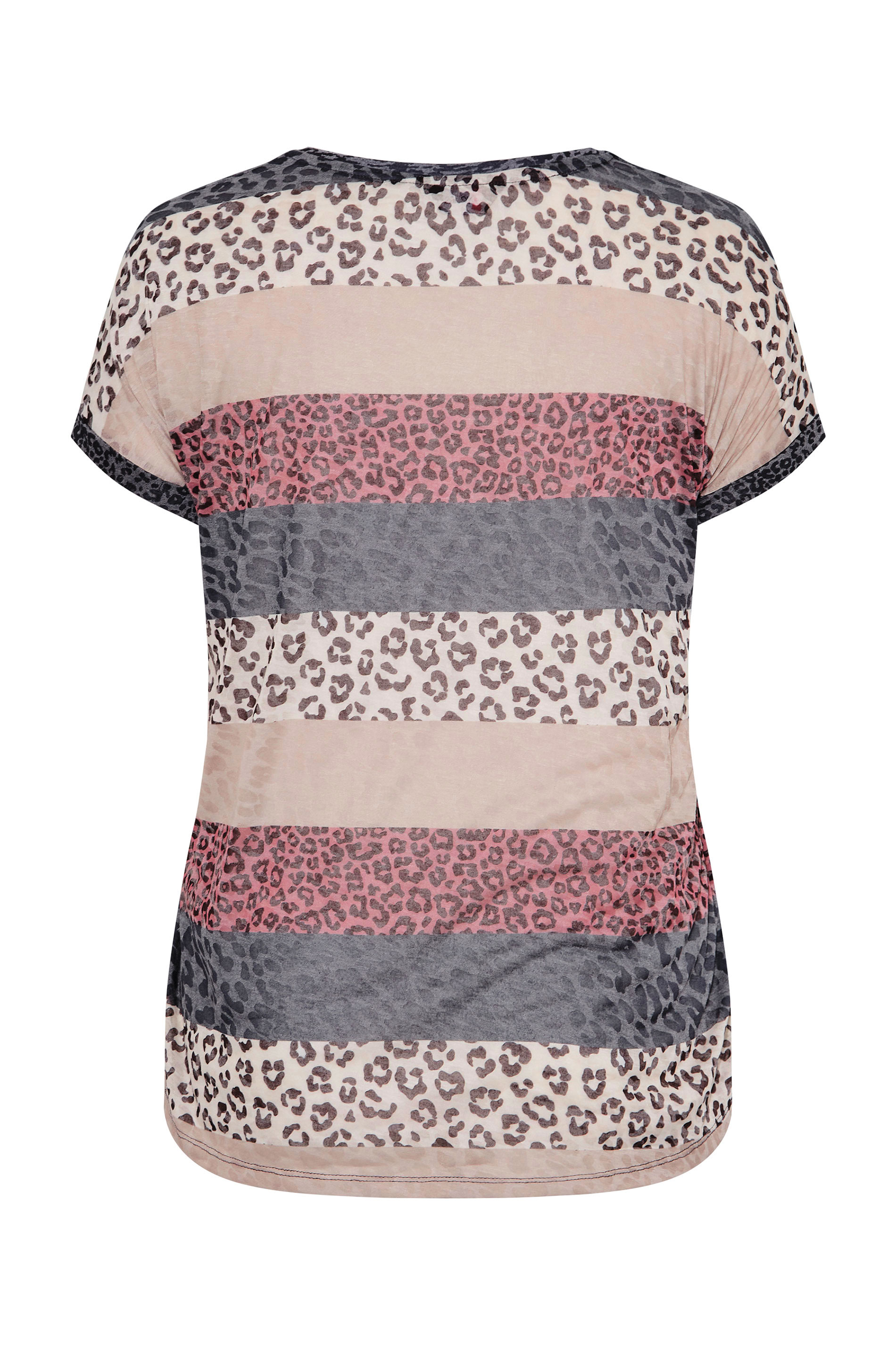 Grande taille  Tops Grande taille  Tops Casual | Top Beige & Marron Rayures Léopard - WD26953