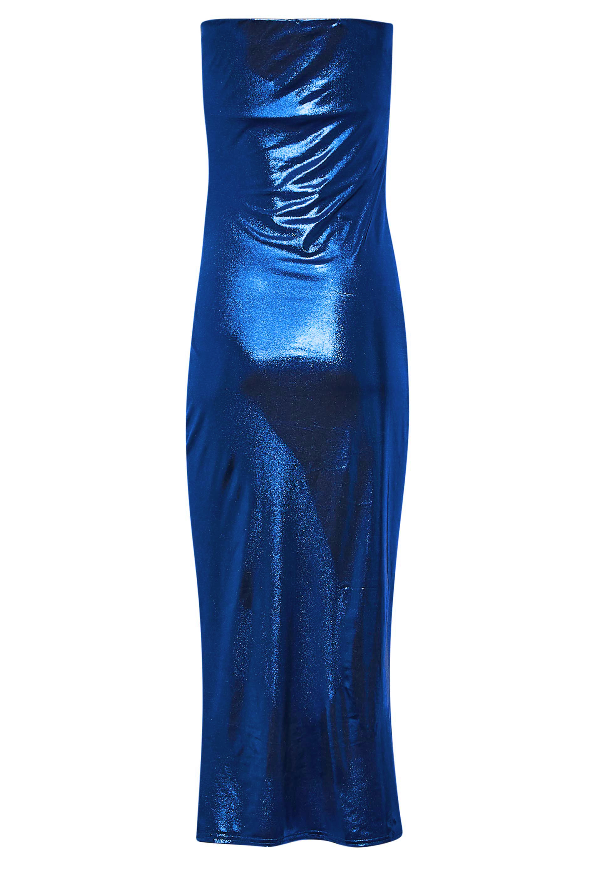 LTS Tall Women's Blue Two Tone Metallic Midi Dress | Long Tall Sally 3
