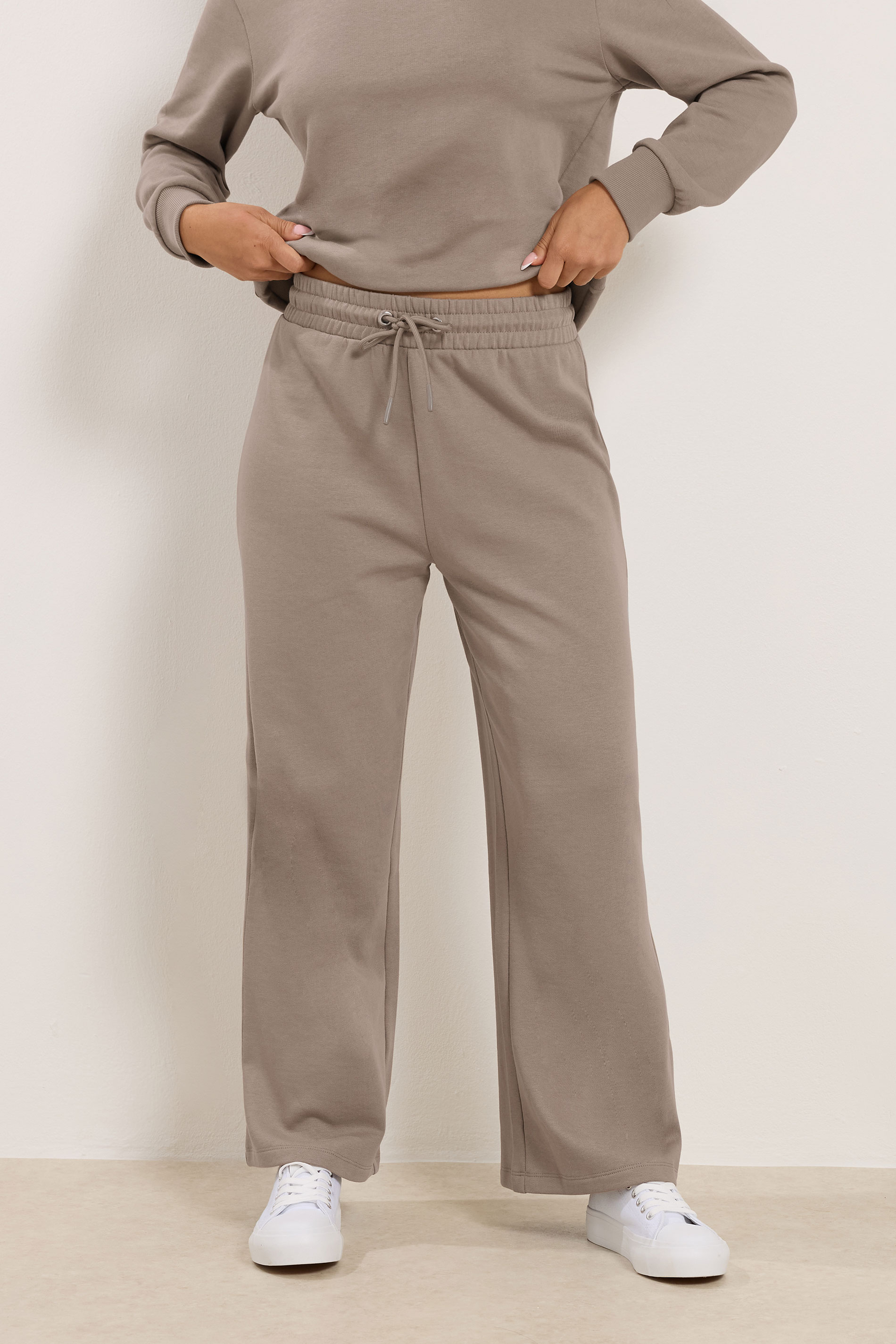 M&Co Petite Mocha Brown Wide Leg Joggers | M&Co 3