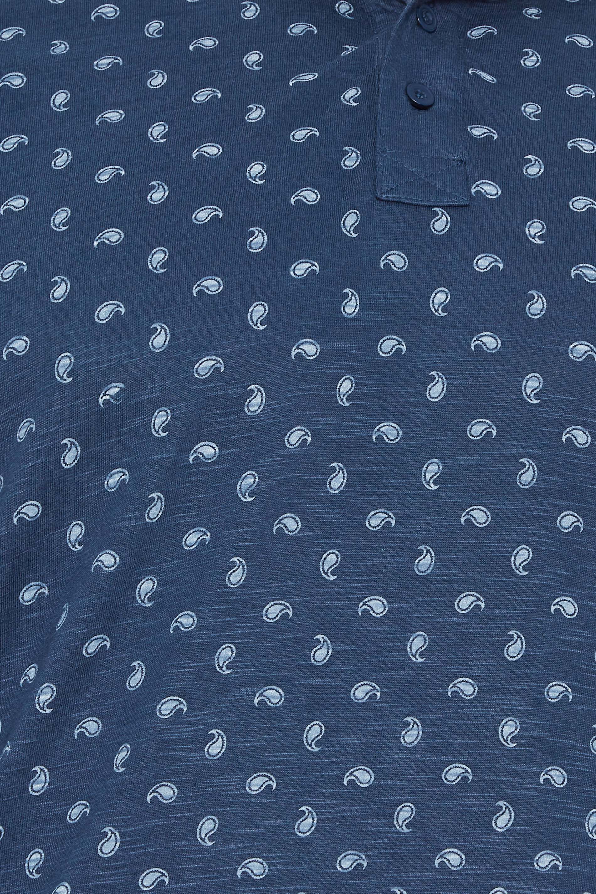 BadRhino Big & Tall Navy Blue Shell Print Polo Shirt | BadRhino 3