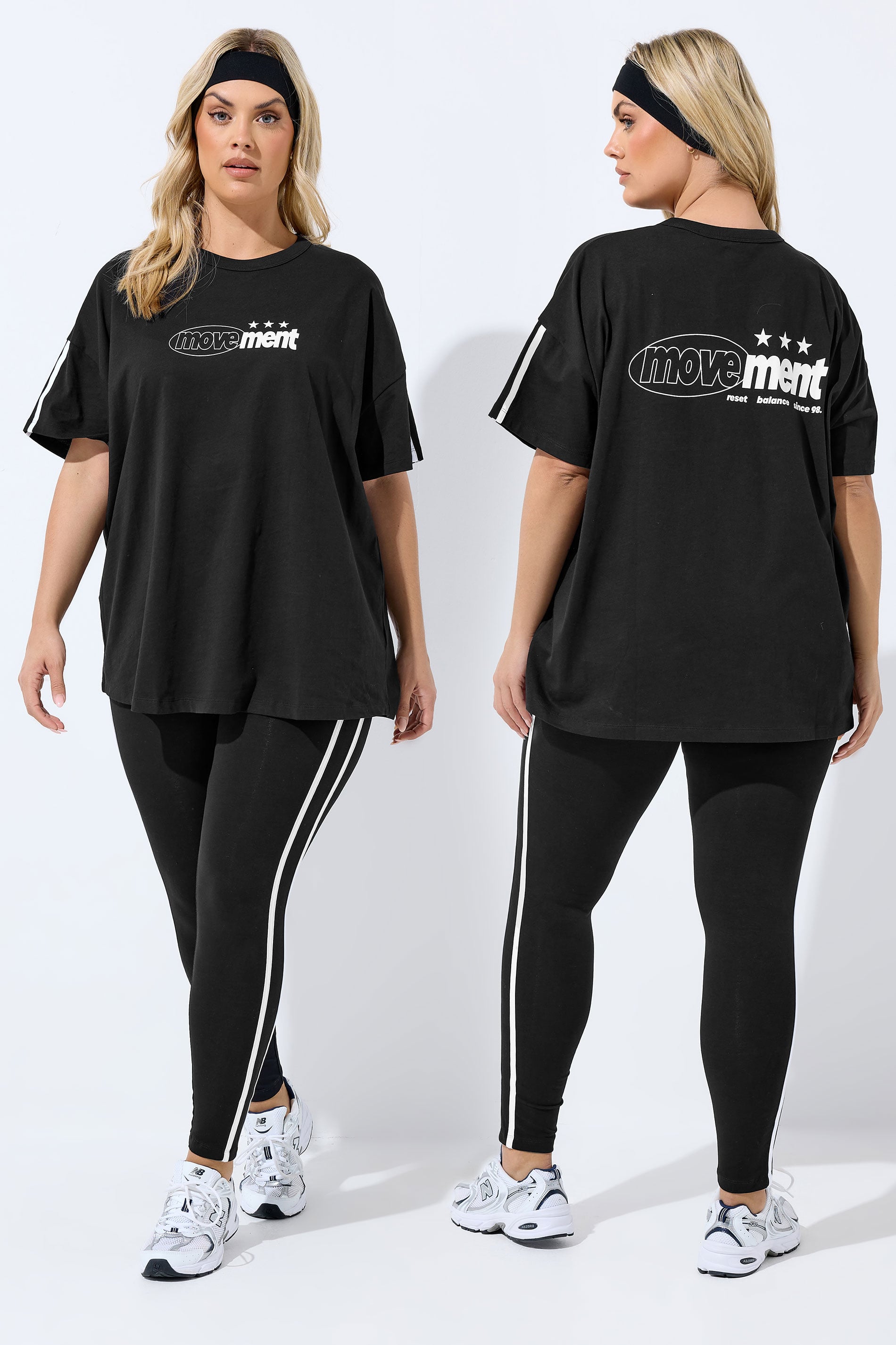YOURS ACTIVE Plus Size Black 'Movement' T-Shirt | Yours Clothing 3