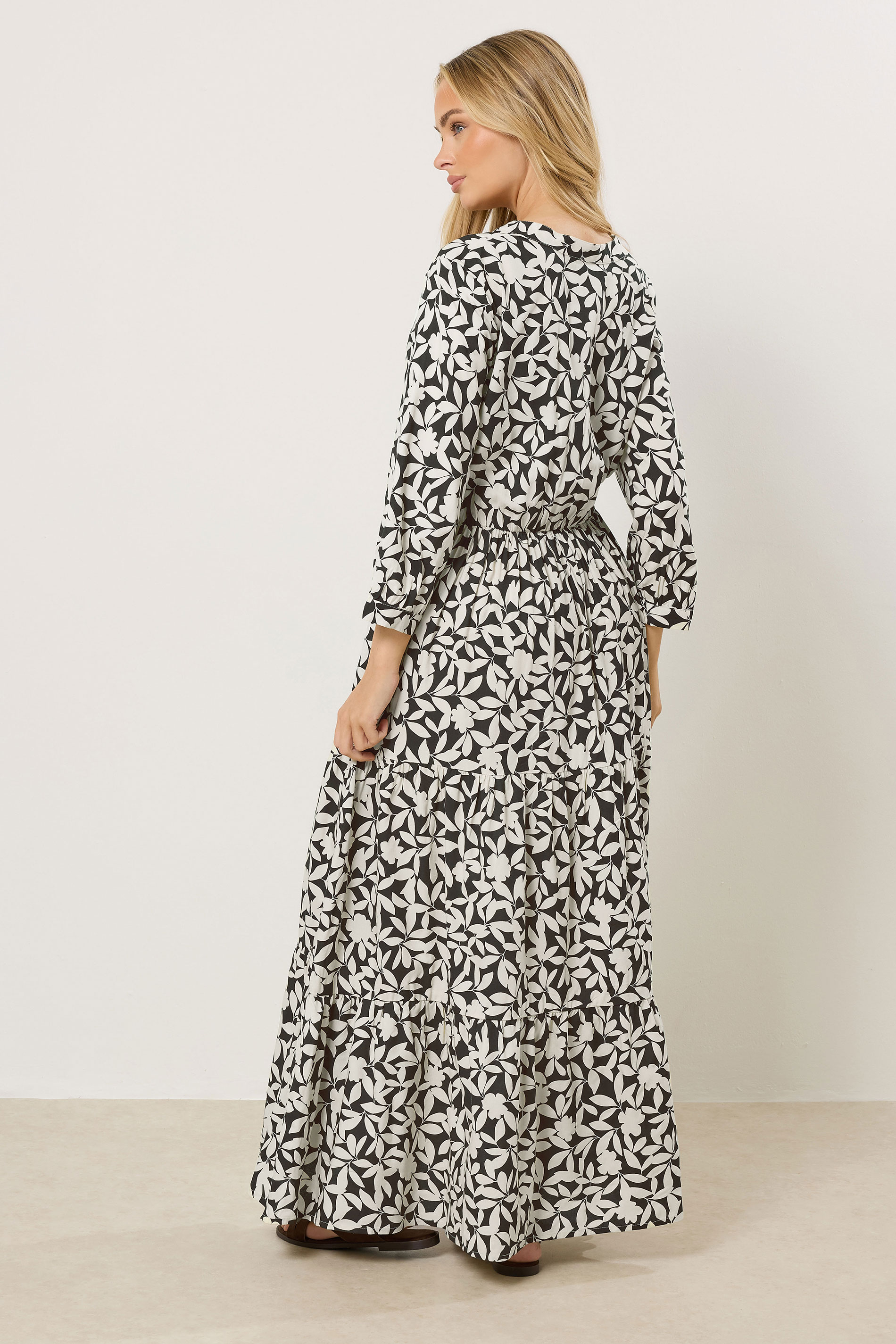 M&Co Brown Floral Tiered Maxi Dress | M&Co 2