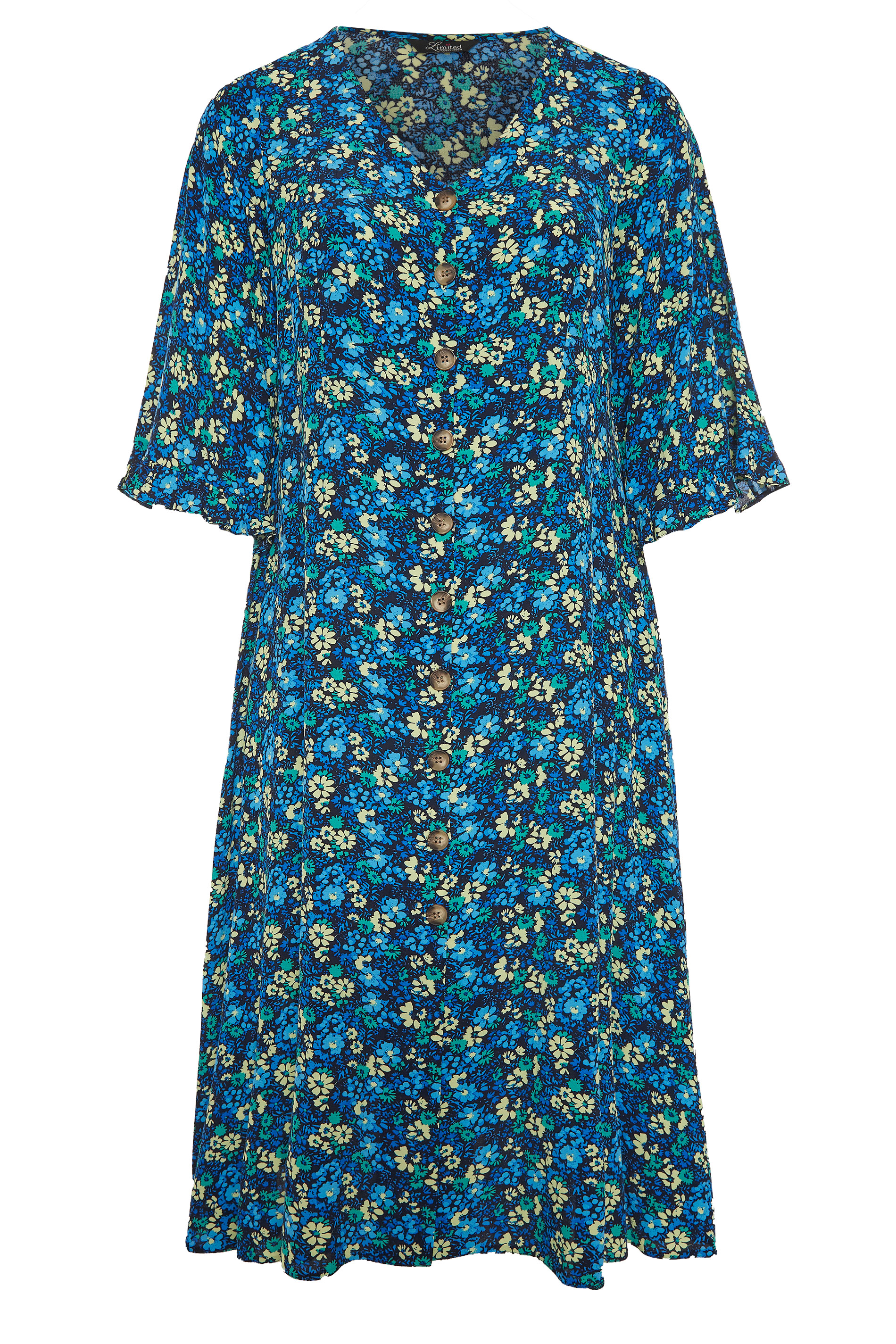 Plus Size THE LIMITED EDIT Blue Floral Midaxi Dress | Yours Clothing