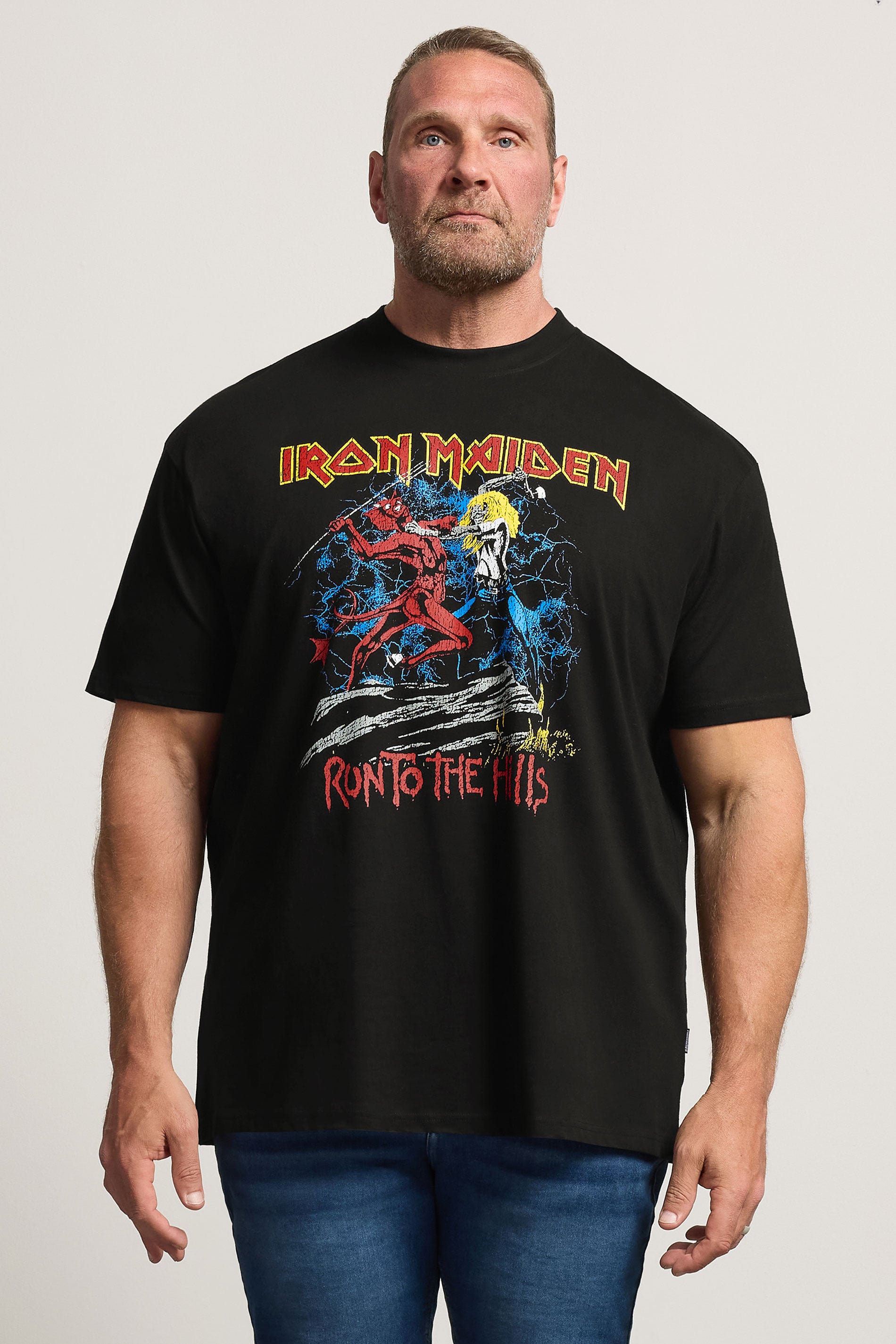 BadRhino Big & Tall Black Iron Maiden Graphic Short Sleeve T-Shirt | BadRhino 3